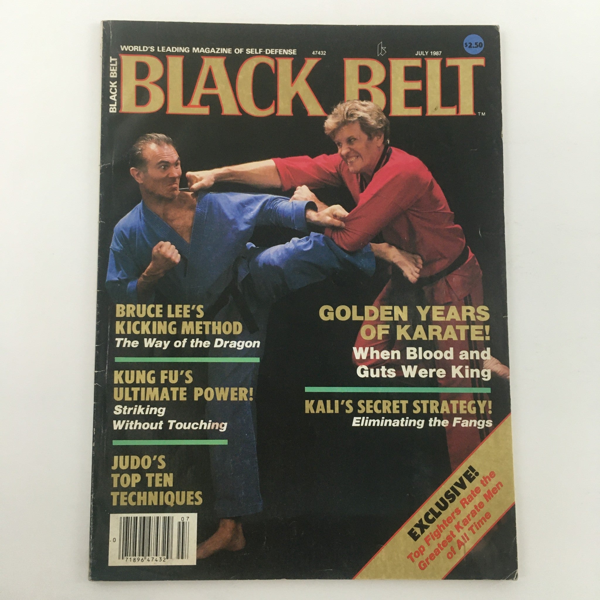 Black Belt Magazine July 1987 Bruce Lee Kicking Method, Newsstand