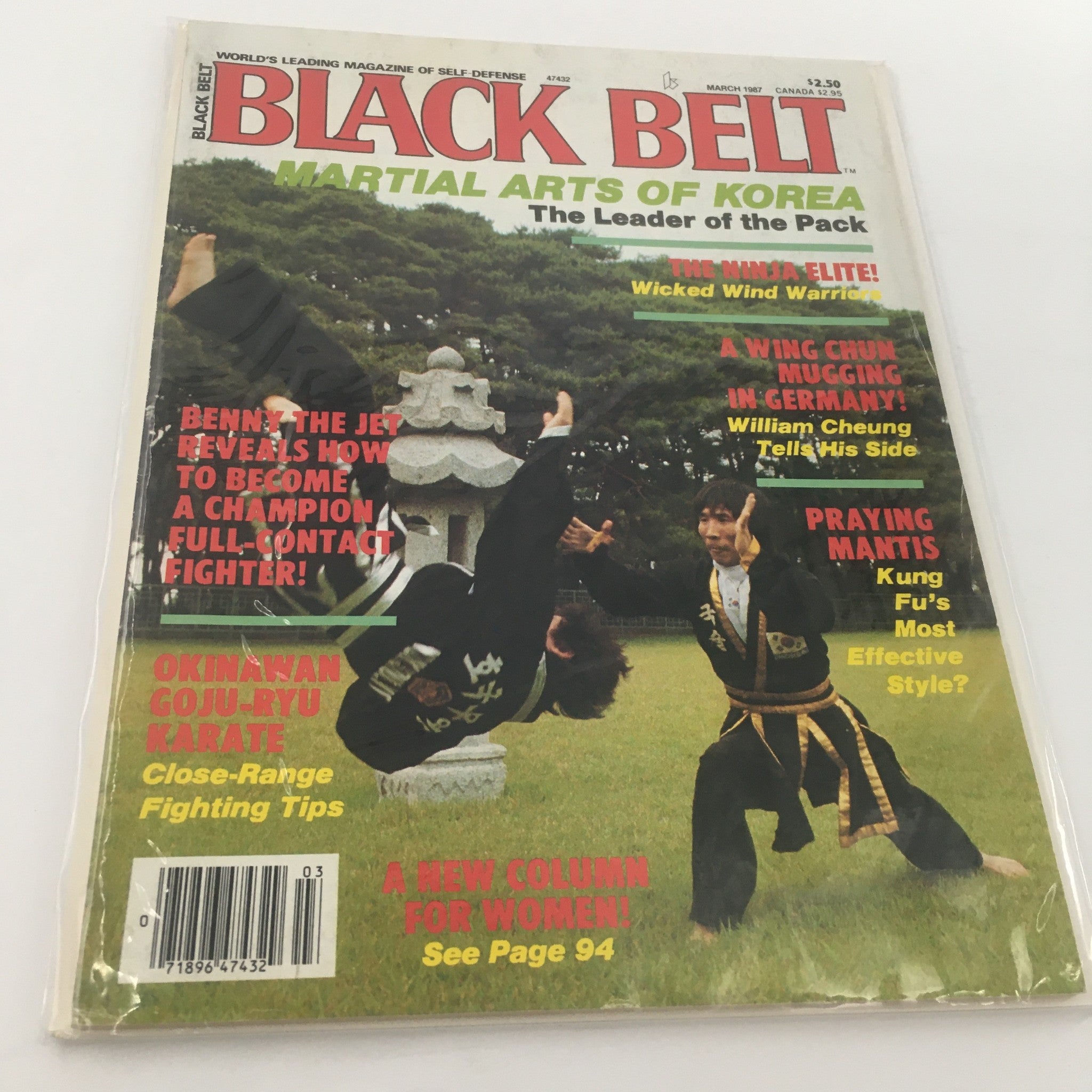 Black Belt Magazine March 1987 Okinawa Goju-Ryu Karate Fighting Tips, Newsstand