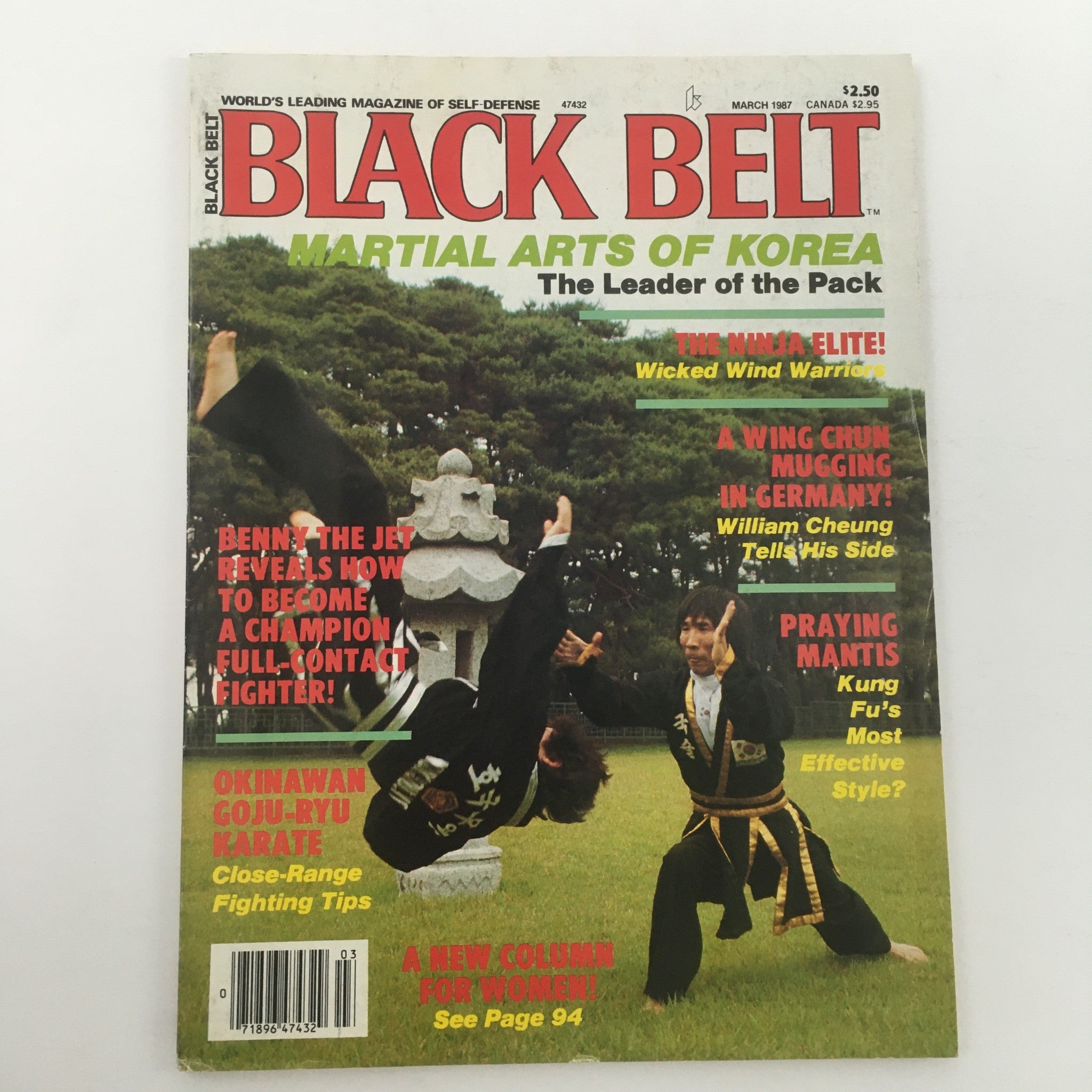 Black Belt Magazine March 1987 Okinawa Goju-Ryu Karate Fighting Tips, Newsstand