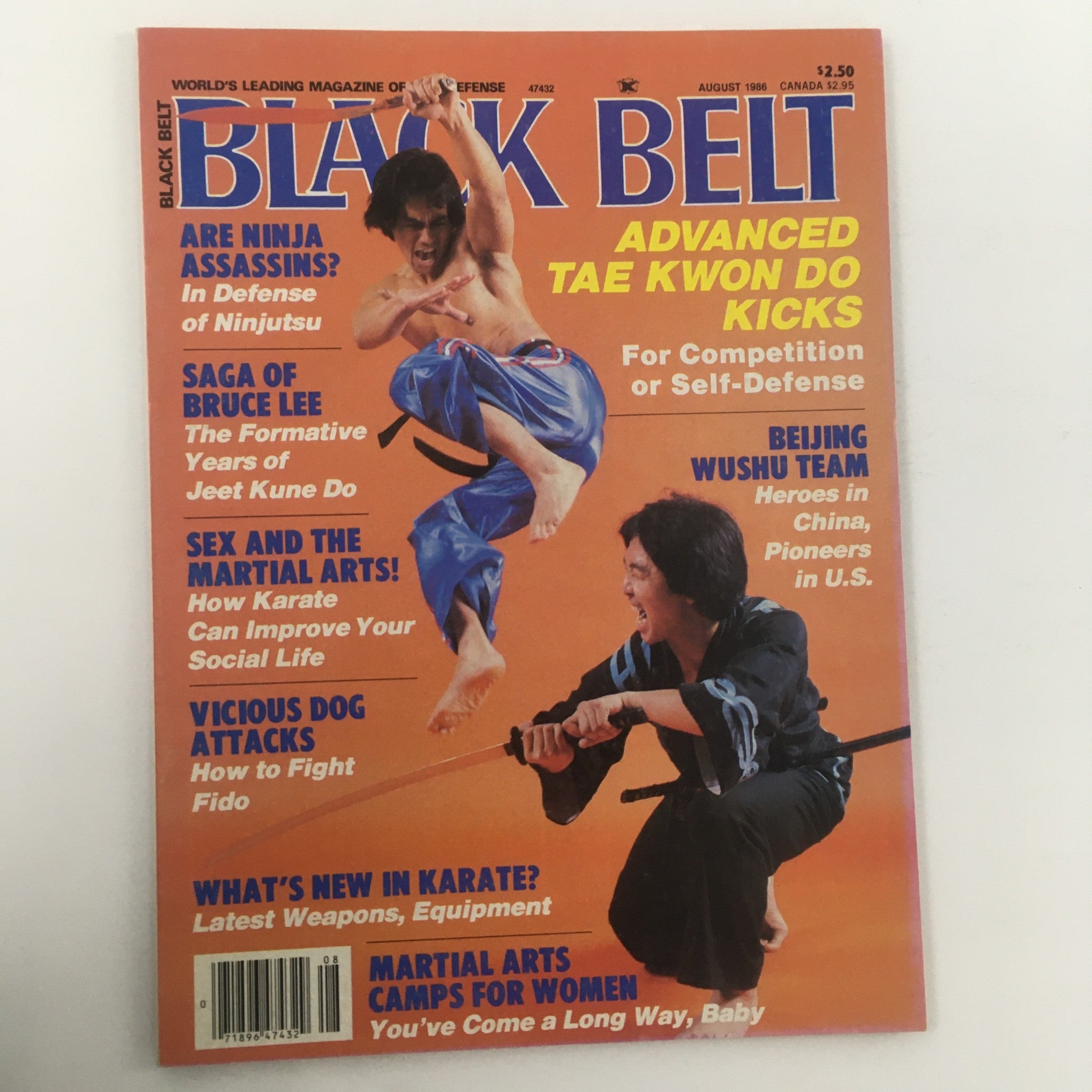 Black Belt Magazine August 1986 Bruce Lee Years of Jeet Kune Do, Newsstand