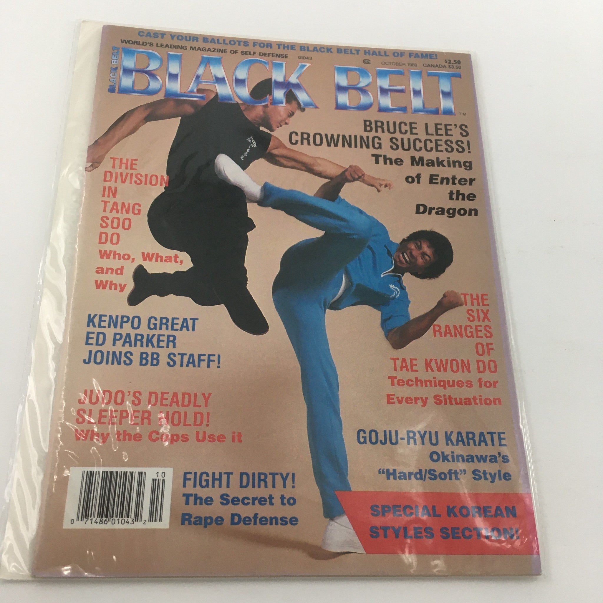 Black Belt Magazine October 1989 The Division in Tang So Doo, Newsstand