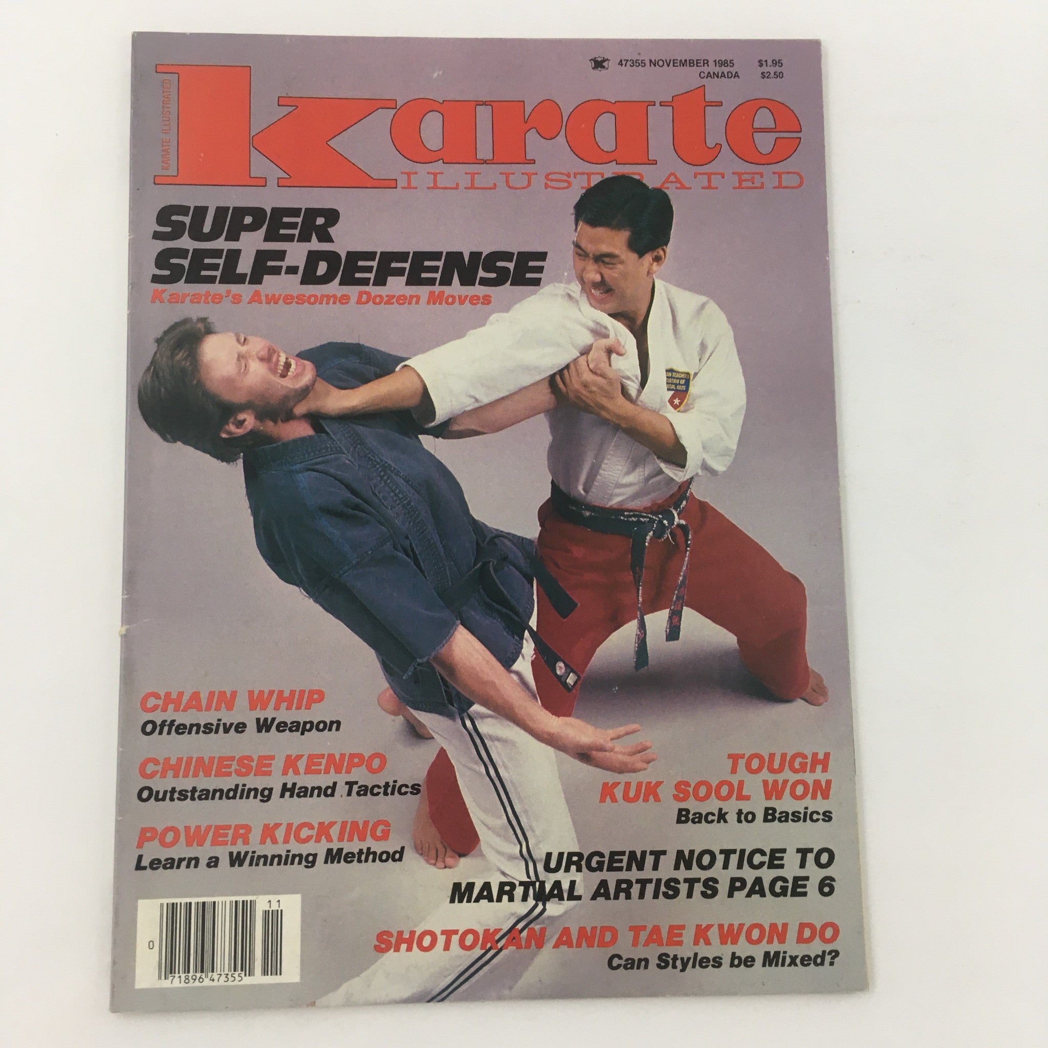 Karate Illustrated Magazine November 1985 Shotokan and Tae Kwon Do, Newsstand