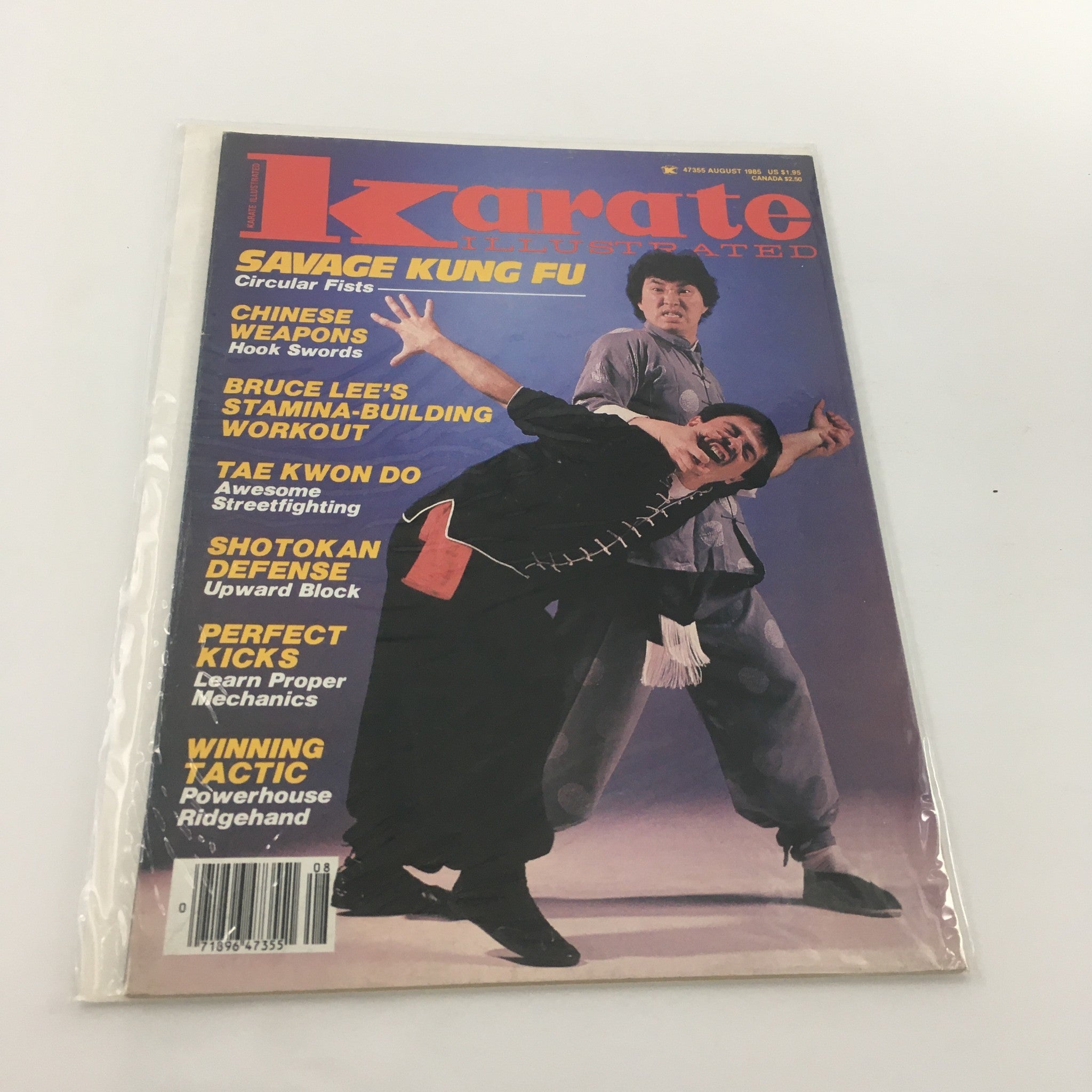 Karate Illustrated Magazine August 1985 Bruce Lee Stamina Workout, Newsstand