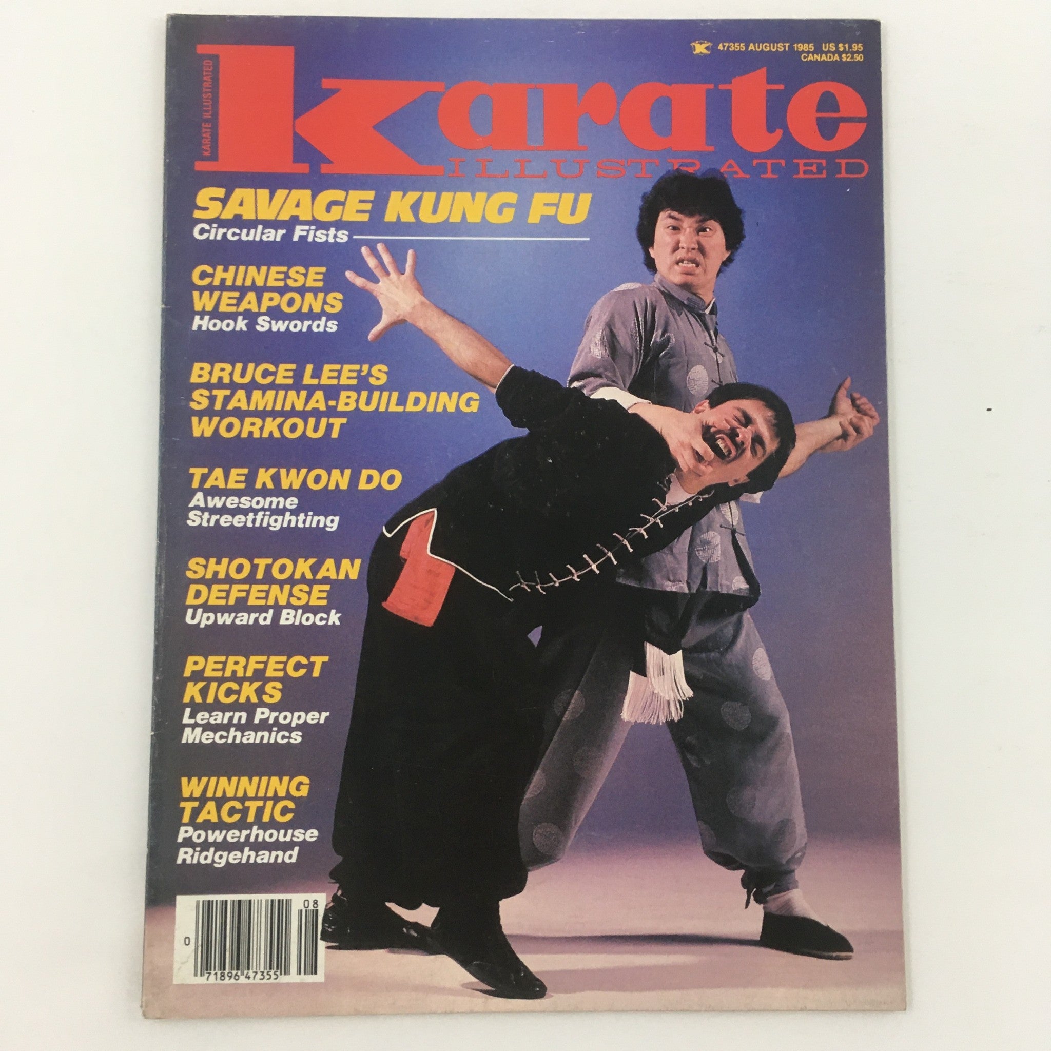 Karate Illustrated Magazine August 1985 Bruce Lee Stamina Workout, Newsstand