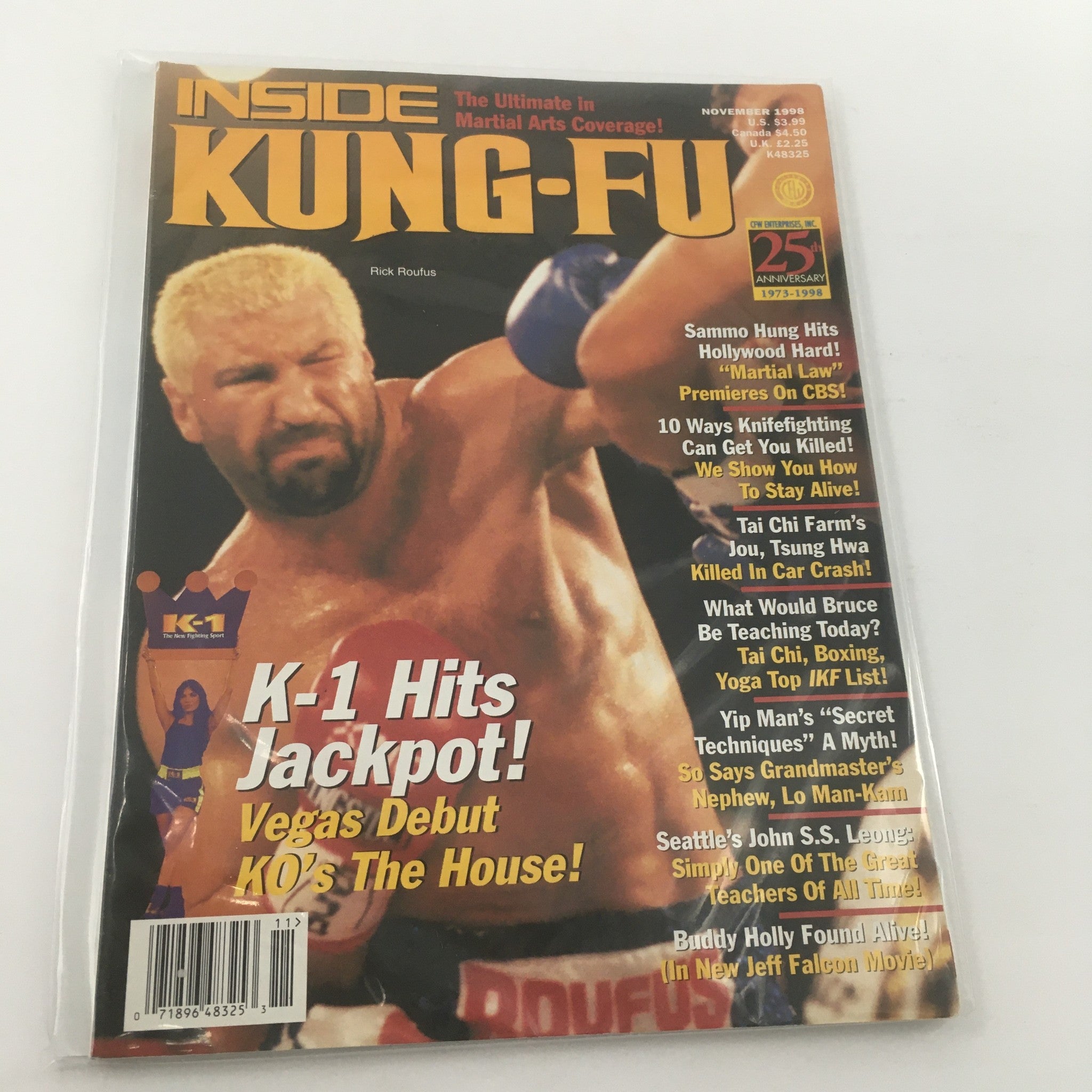 Rick Ruffus Inside Kung-Fu Magazine November 1998 Rick Roufus K-1 Hits Jackpot, Ne