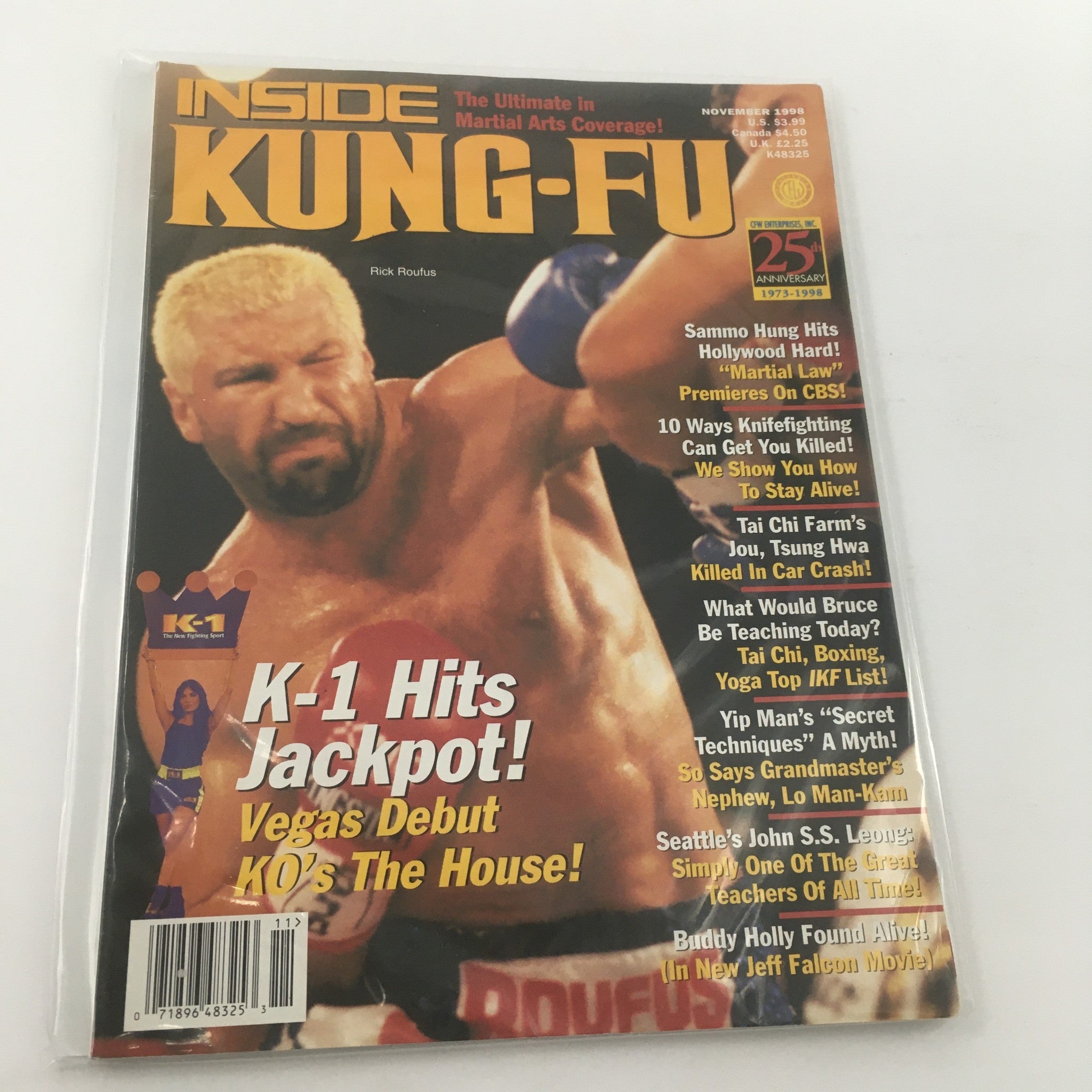 Inside Kung-Fu Magazine November 1998 Rick Roufus K-1 Hits Jackpot, Newsstand