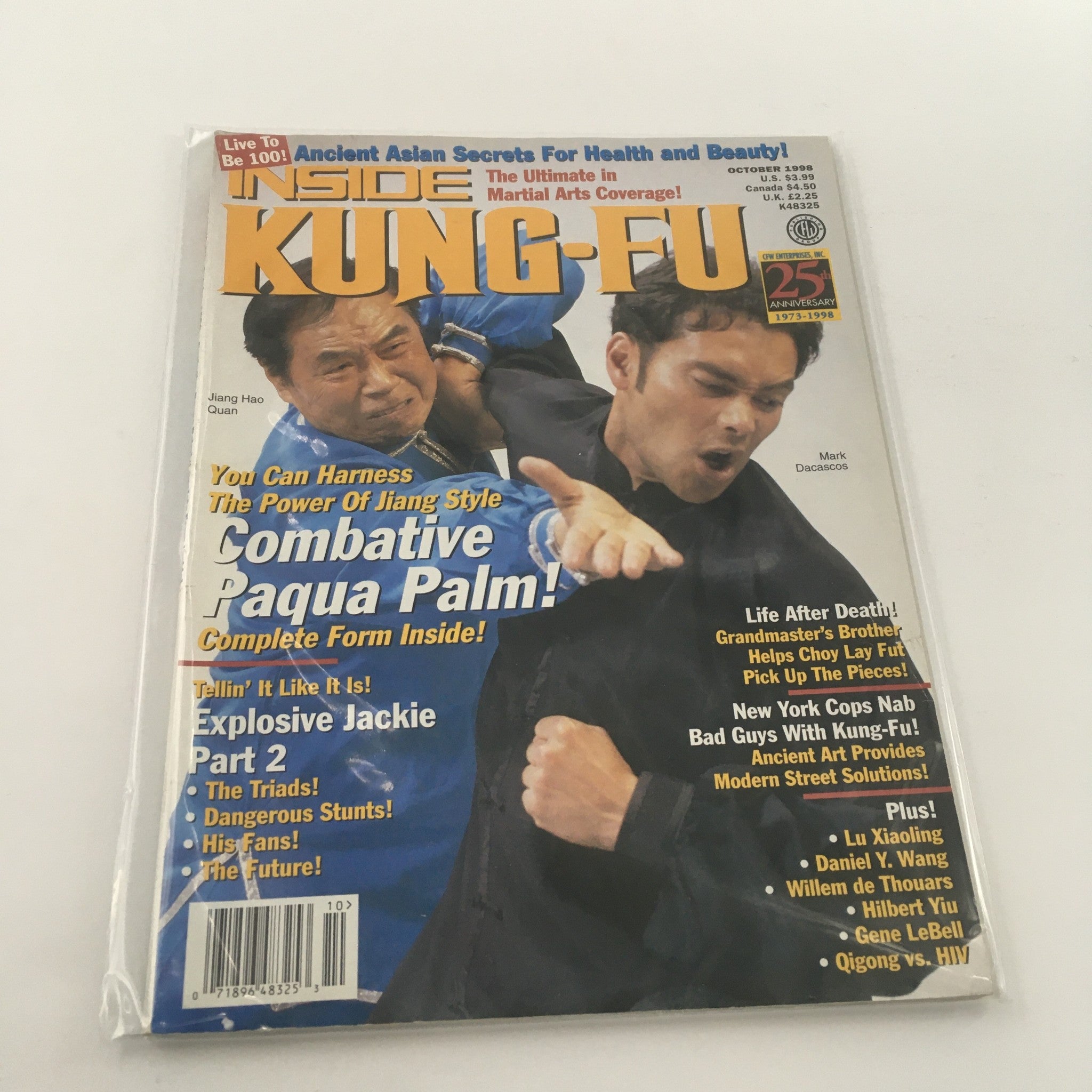 Inside Kung-Fu Magazine October 1998 Jiang Hao Quan and Mark Dacascos, Newsstand