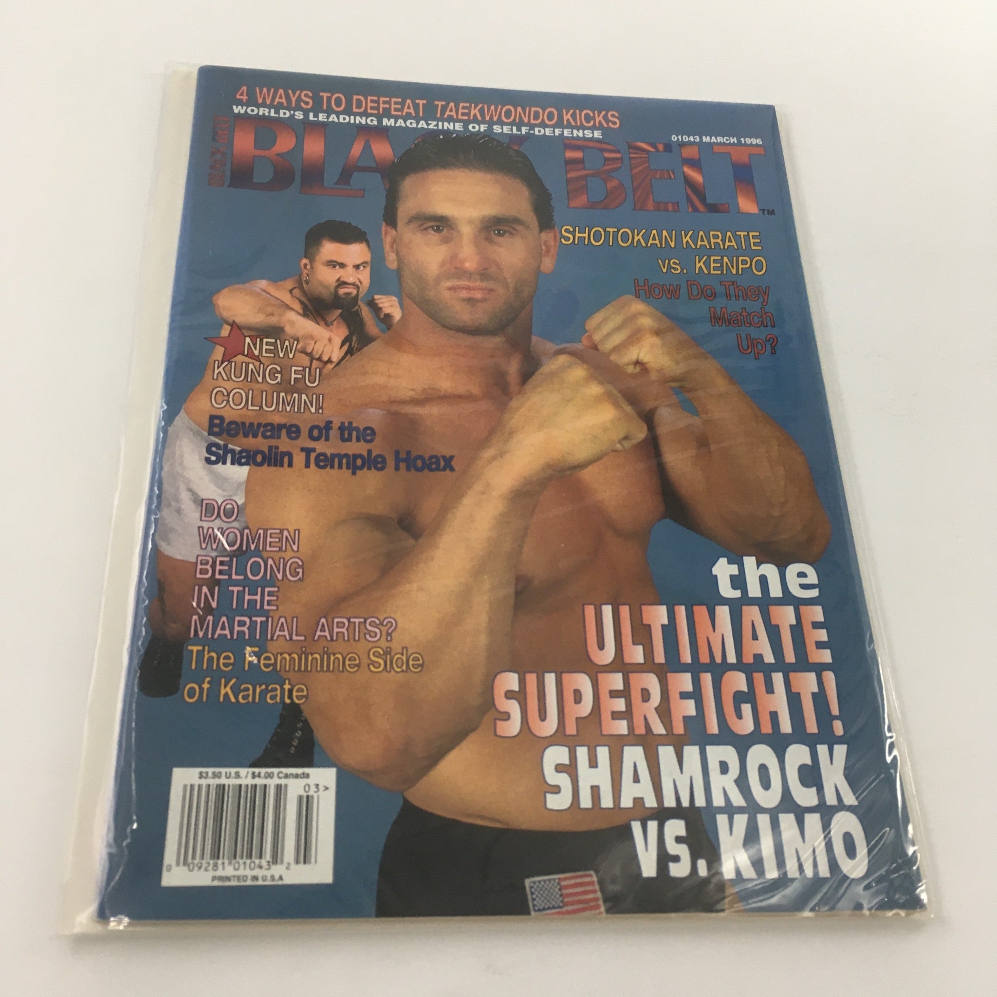 Black Belt Magazine March 1996 Ken Shamrock vs Kimo Leopoldo Fight, Newsstand