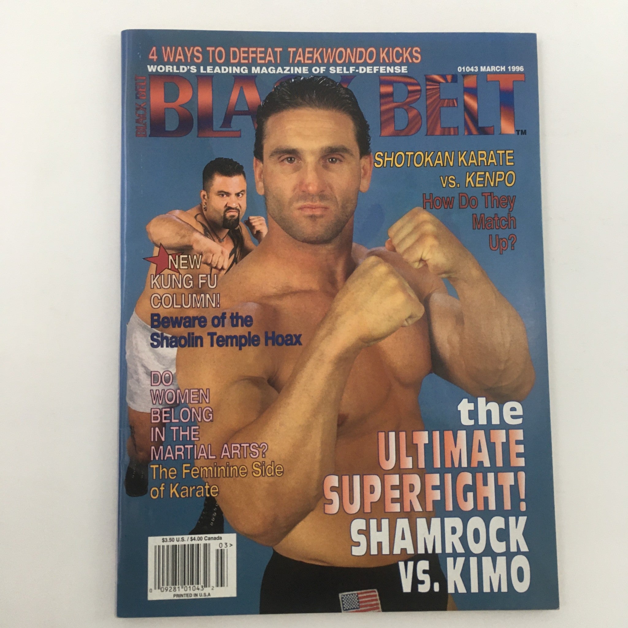 Black Belt Magazine March 1996 Ken Shamrock vs Kimo Leopoldo Fight, Newsstand