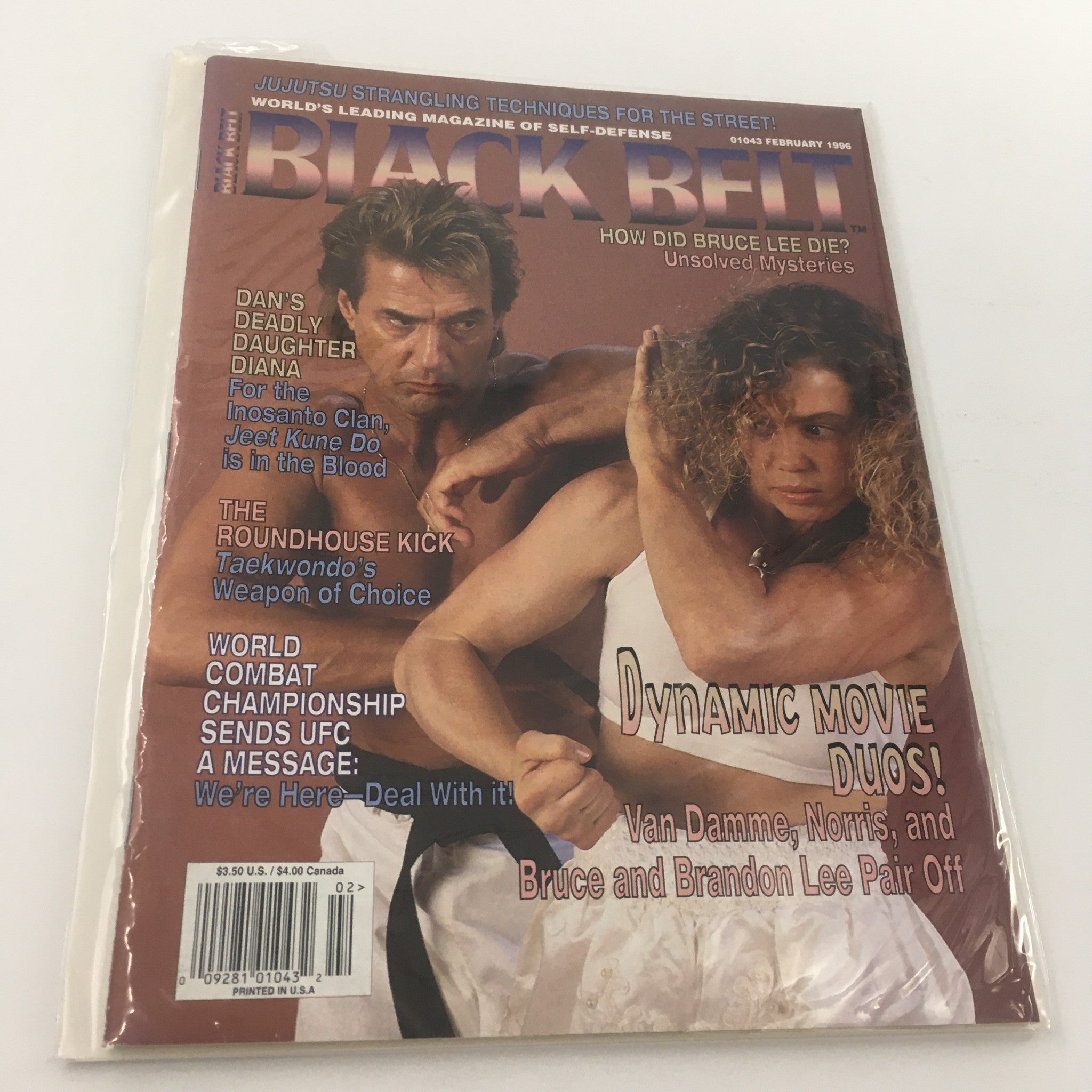 Black Belt Magazine February 1996 Bruce Lee and Brandon Lee Pair Off, Newsstand