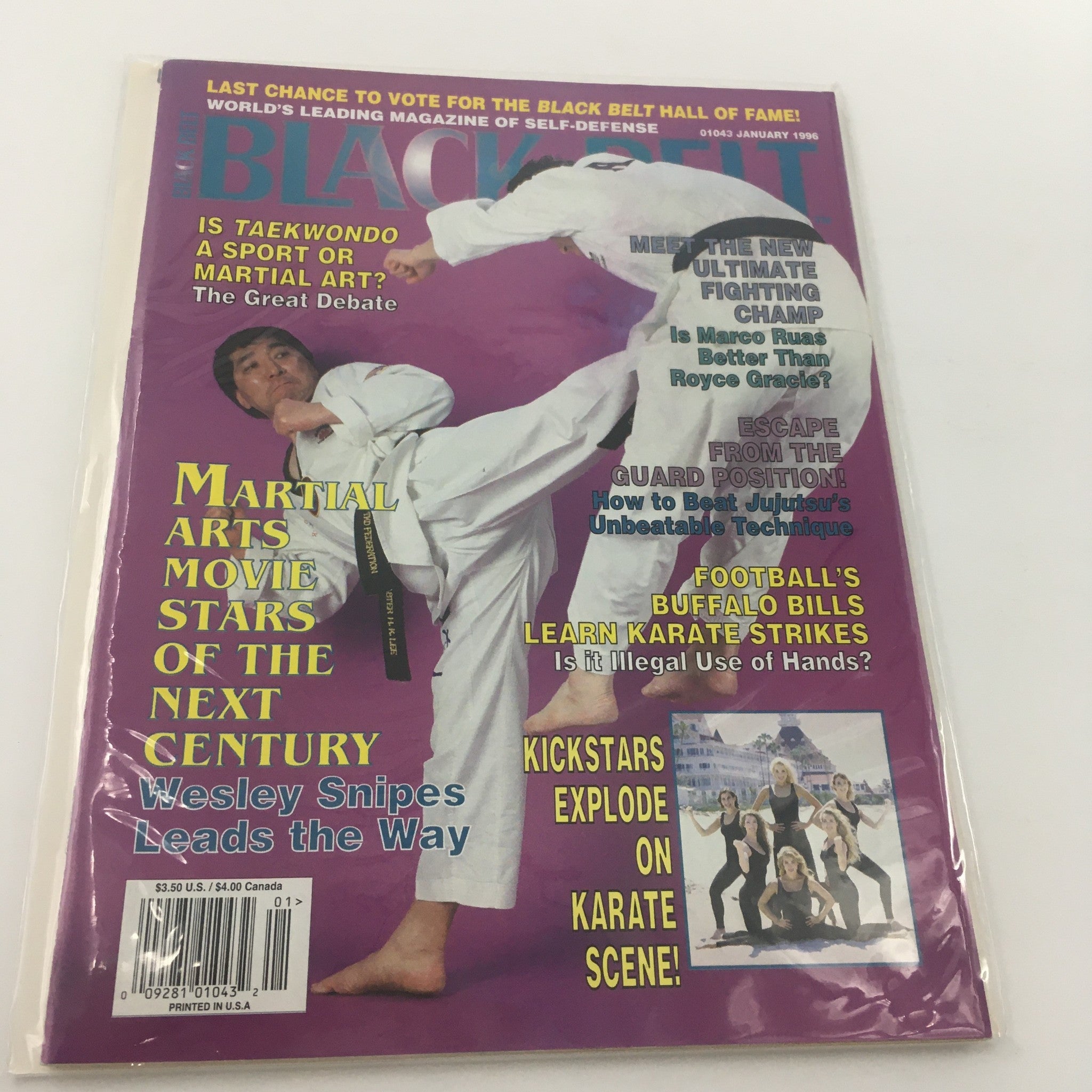 Black Belt Magazine January 1996 Wesley Snipes Leads The Way, Newsstand