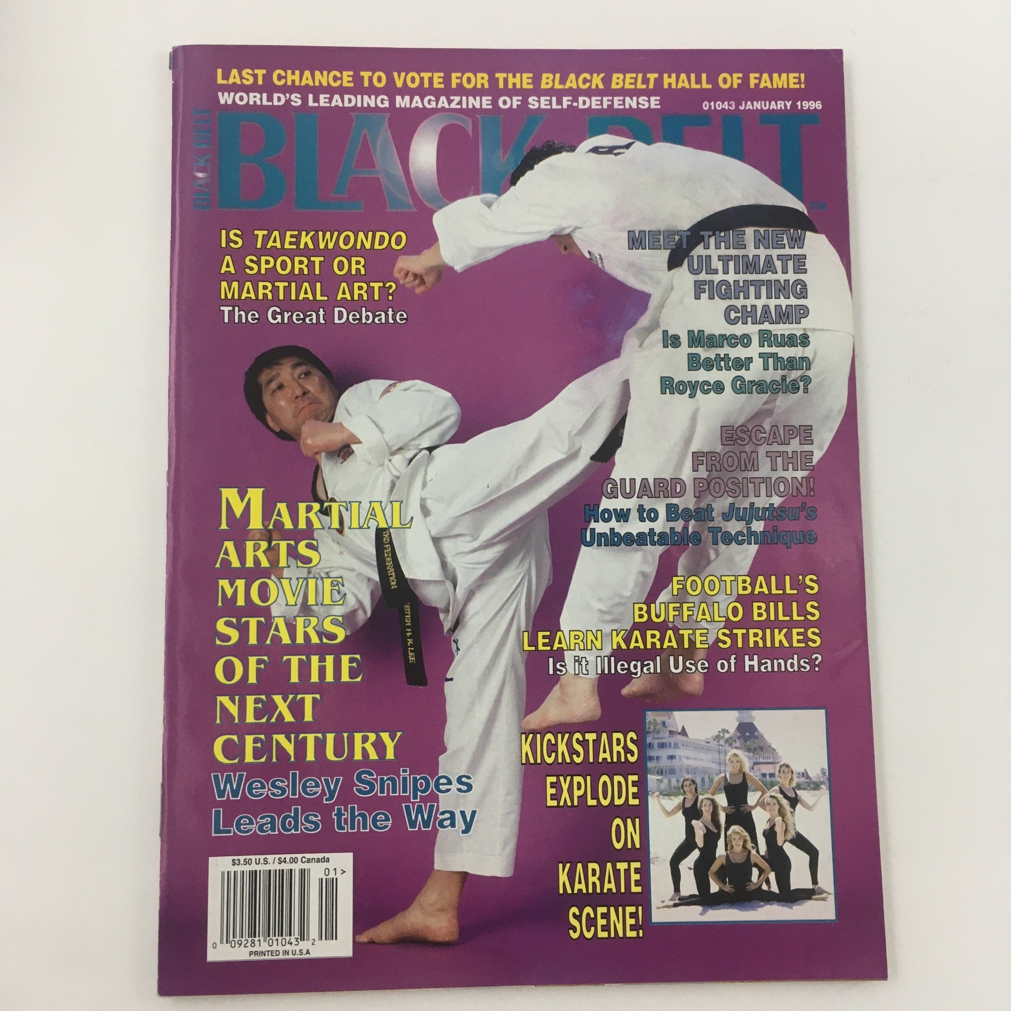 Black Belt Magazine January 1996 Wesley Snipes Leads The Way, Newsstand