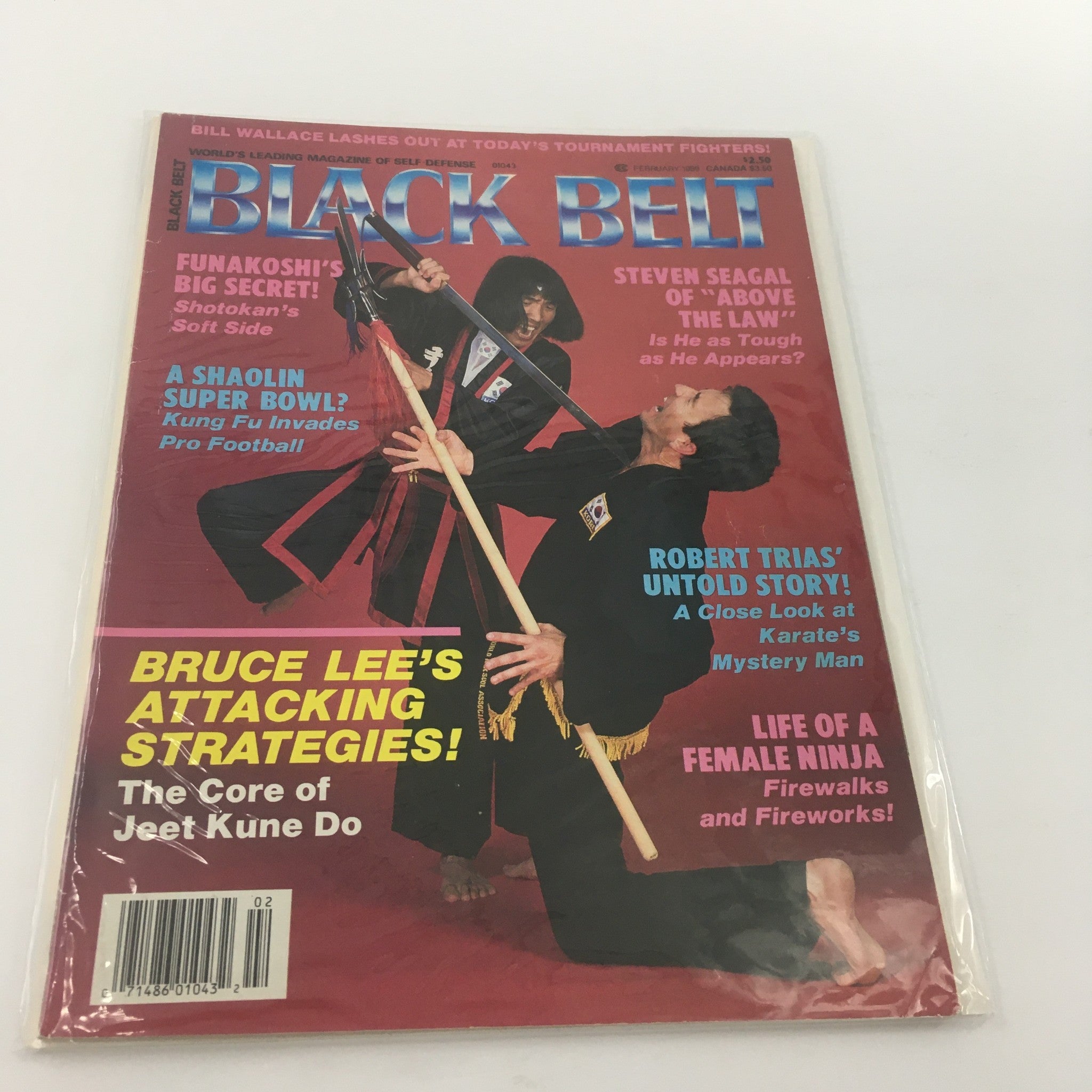 Black Belt Magazine February 1989 Steven Seagal of "Above The Law", Newsstand