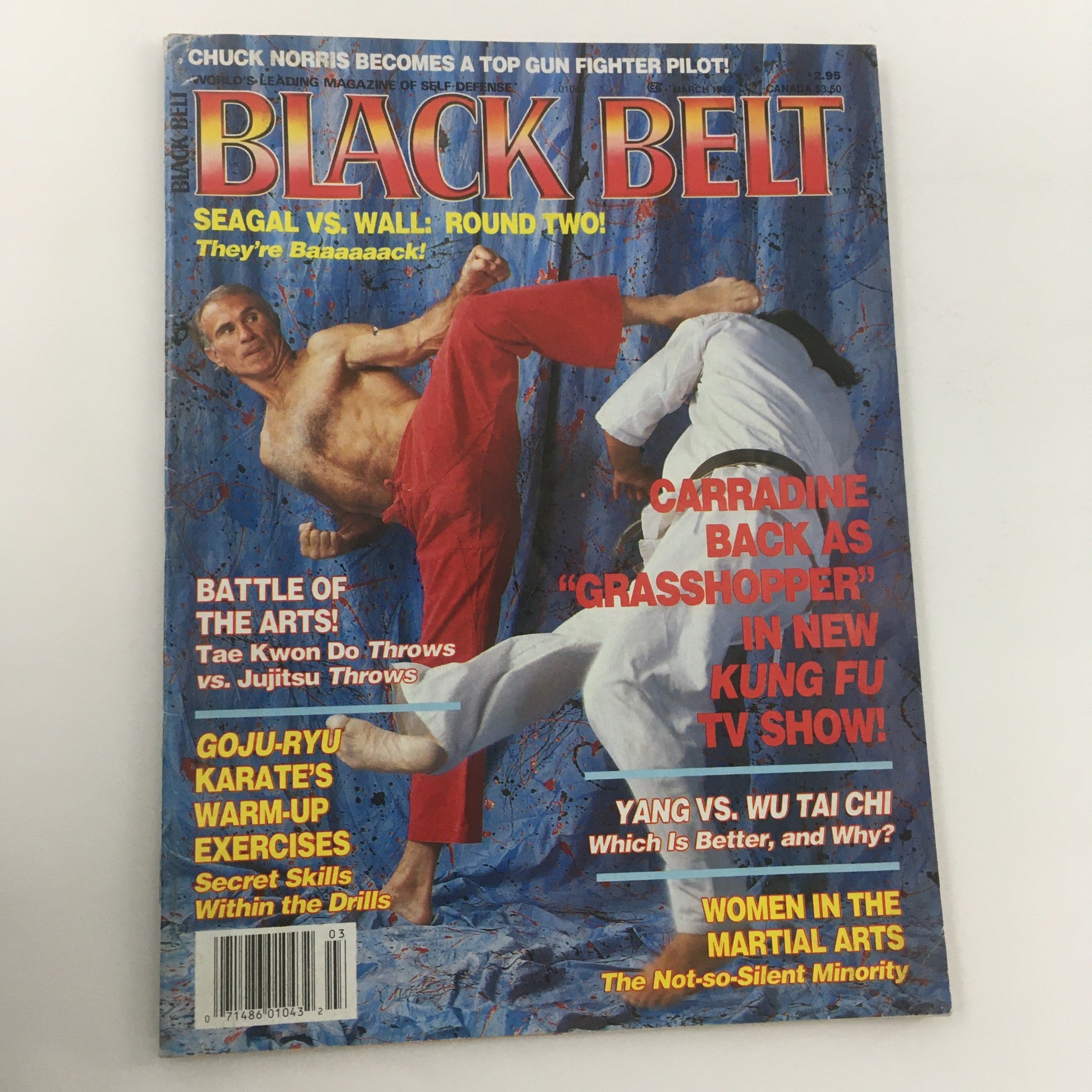 Black Belt Magazine March 1992 Steven Seagal vs Robert Wall Round Two, Newsstand