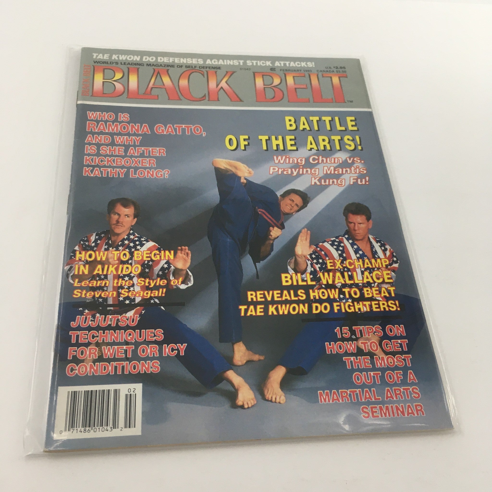 Black Belt Magazine February 1993 Bill Wallace Beat Tae Kwon Do Newsstand