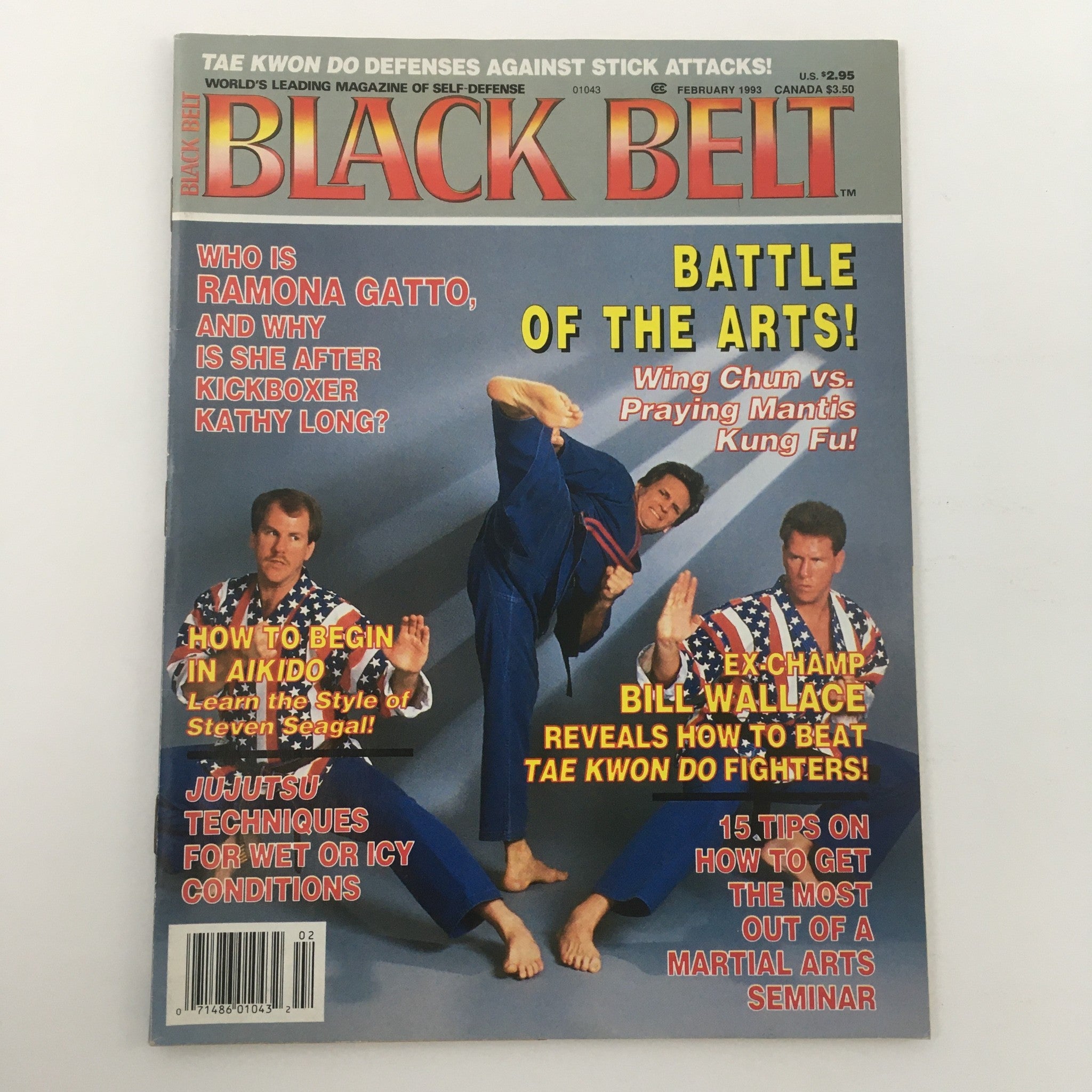 Black Belt Magazine February 1993 Bill Wallace Beat Tae Kwon Do Newsstand