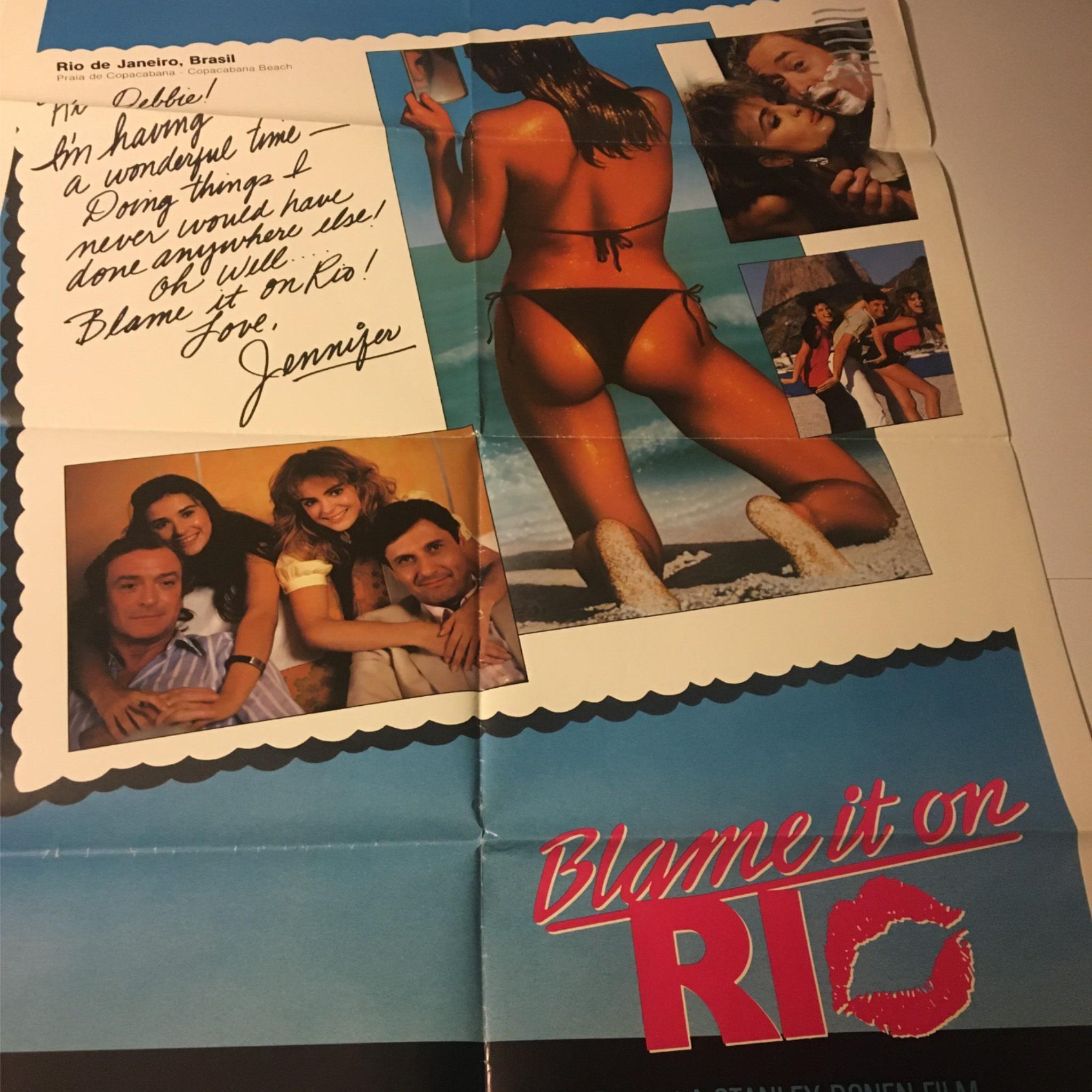 1984 Blame it on Rio 41" x 27" Original Movie Poster Michael Caine, Demi Moore