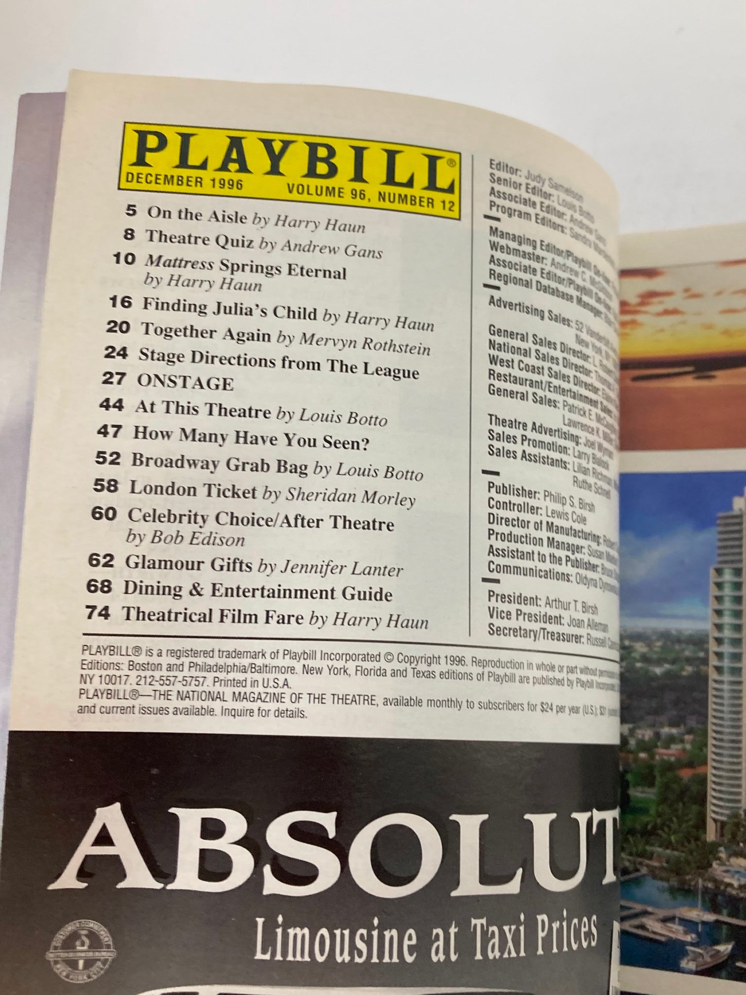 1996 Playbill Manhattan Theatre Club Cameron Boyd in Nine Armenians