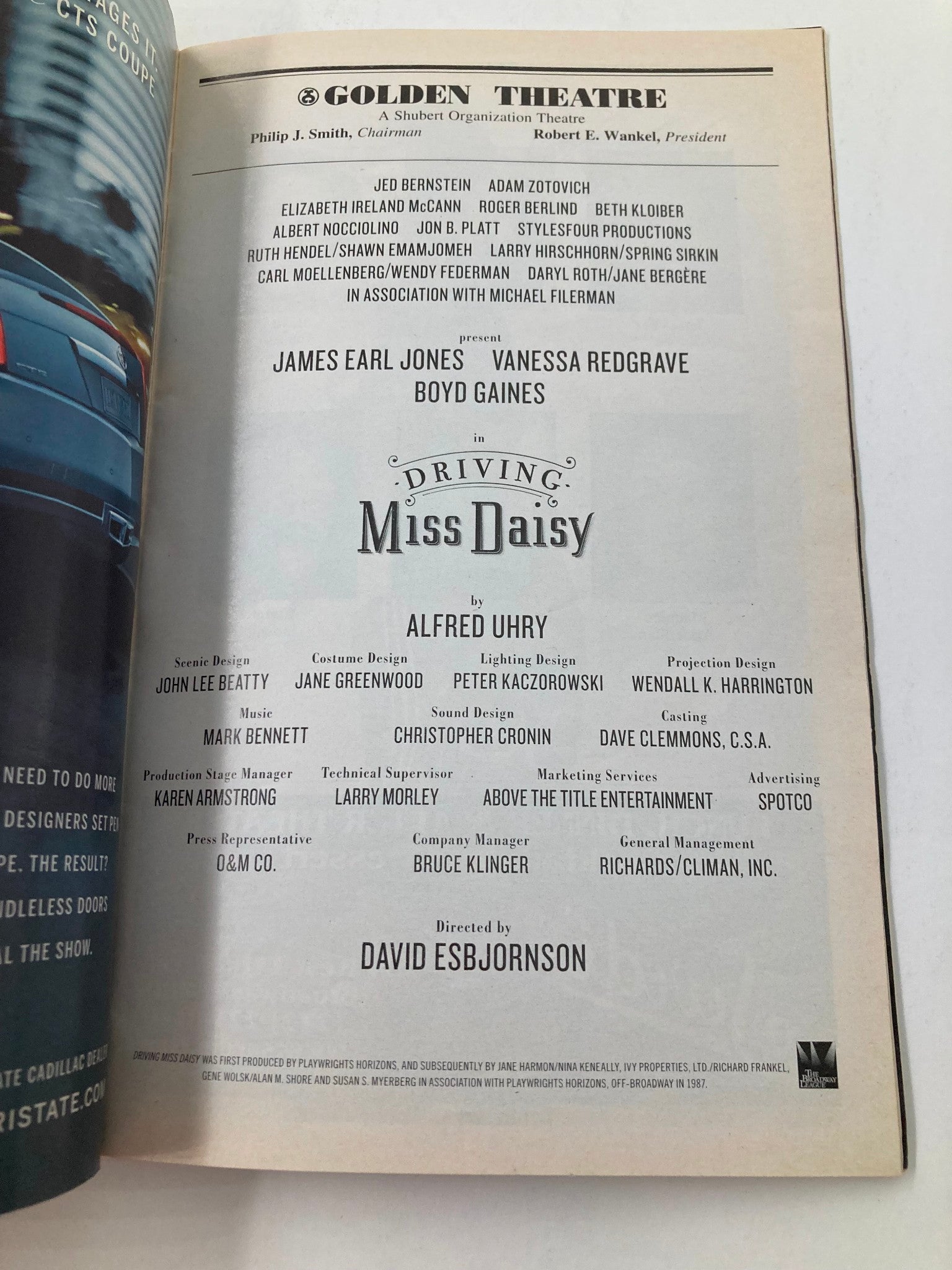 2010 Playbill Golden Theatre James Earl Jones, Boyd Gaines in Driving Miss Daisy