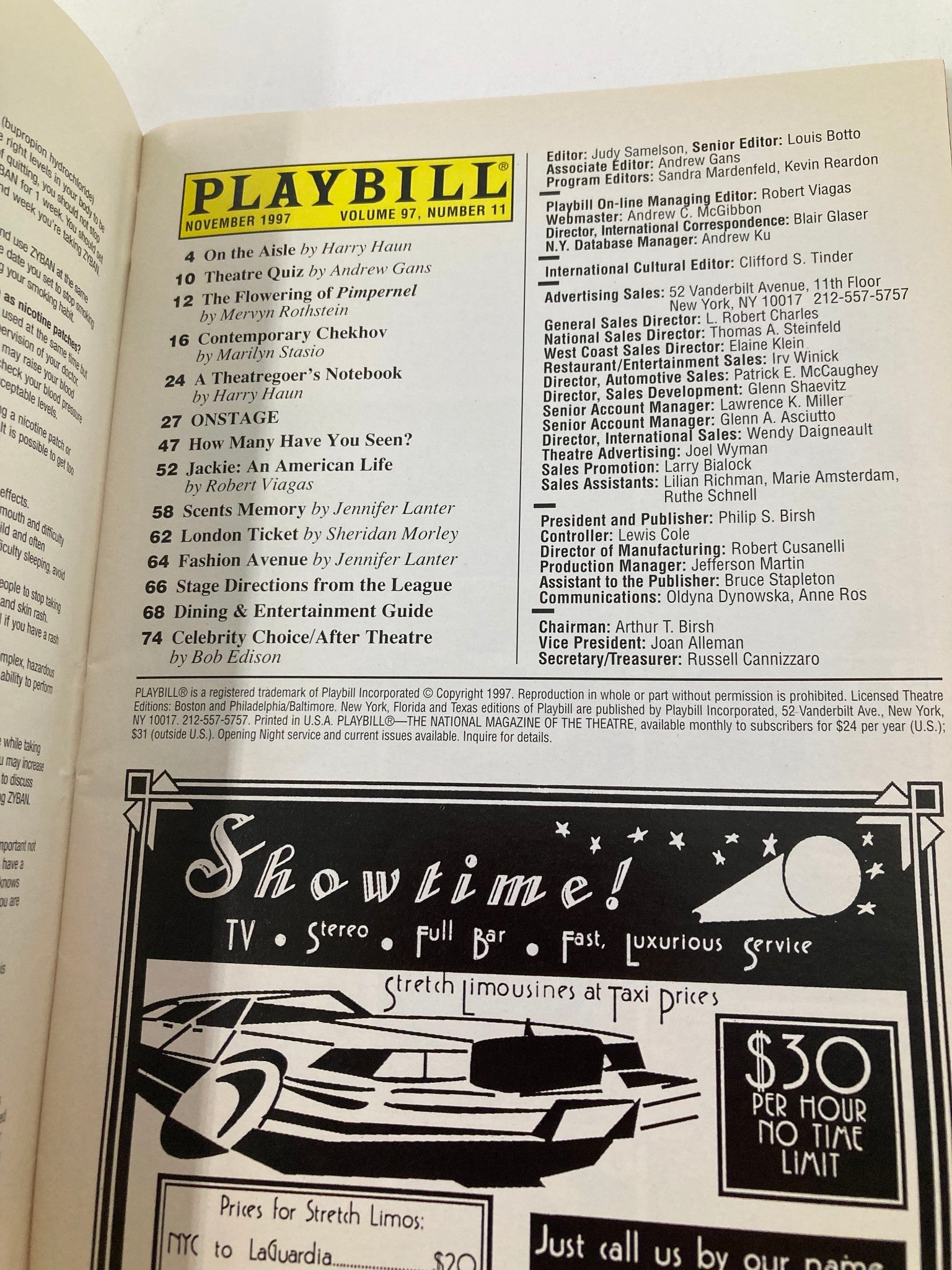 1997 Playbill The Promenade Theatre Two Pianos, Four Hands by Ted Dykstra