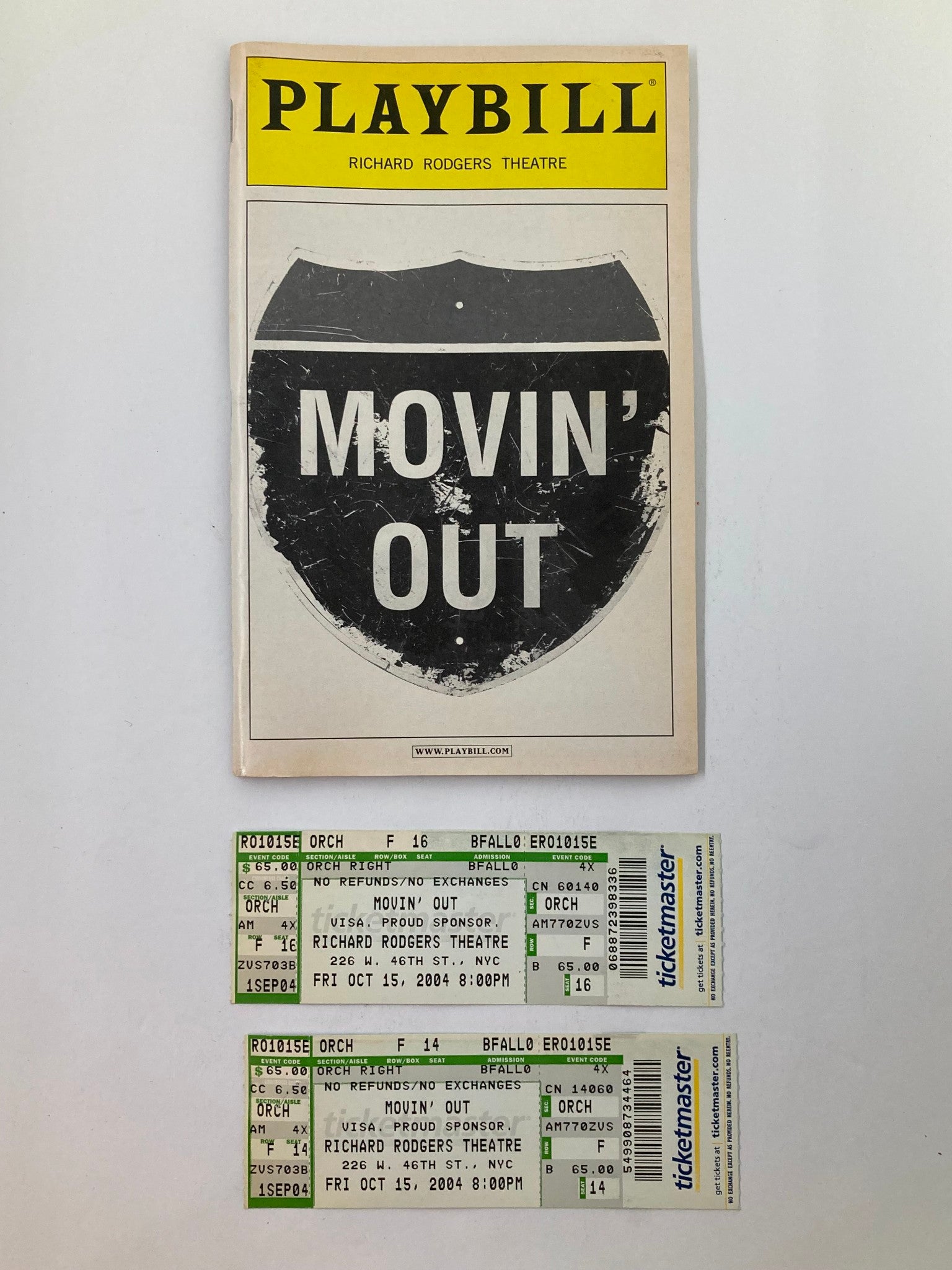 2004 Playbill Richard Rodgers Theatre John Selya, Ashley Tuttle in Movin' Out