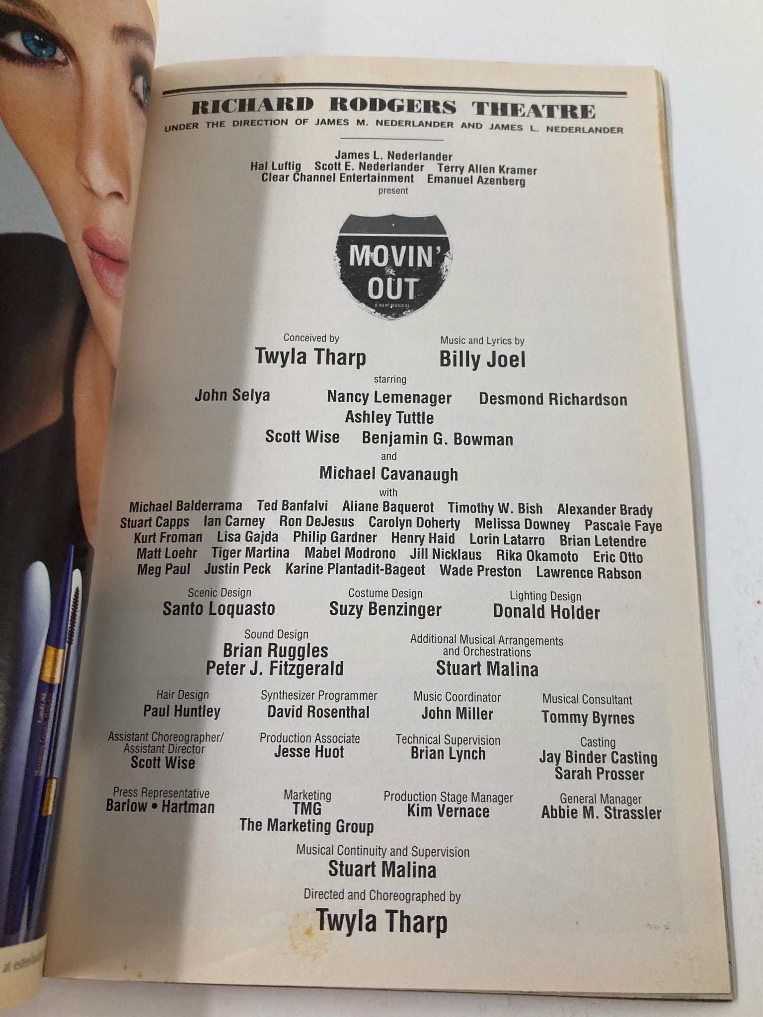 2004 Playbill Richard Rodgers Theatre John Selya, Ashley Tuttle in Movin' Out