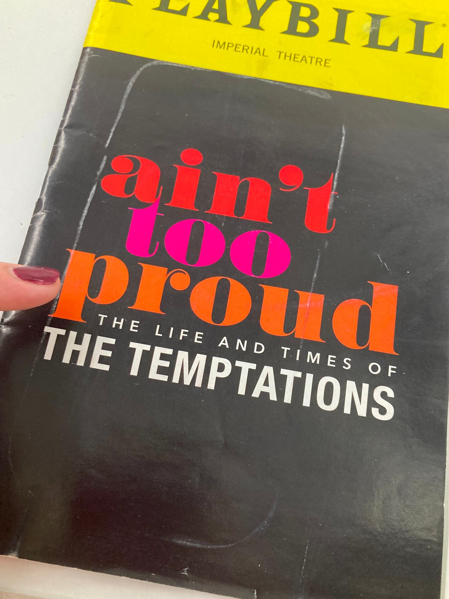 2019 Playbill Imperial Theatre Derrick Baskin, James Harkness in Ain't Too Proud