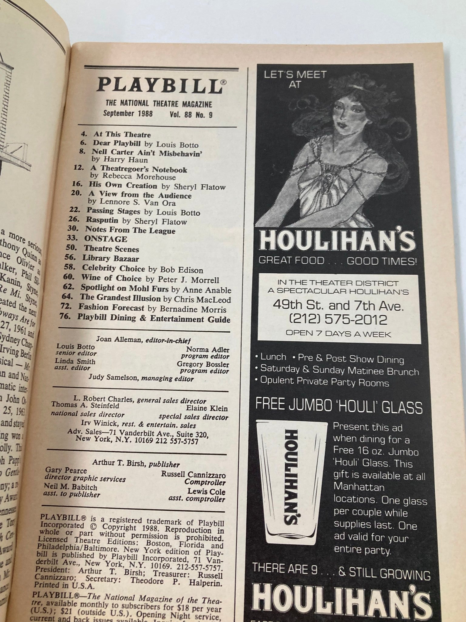 1988 Playbill St. James Theatre Elizabeth Allen, Jamie Ross in 42nd Street