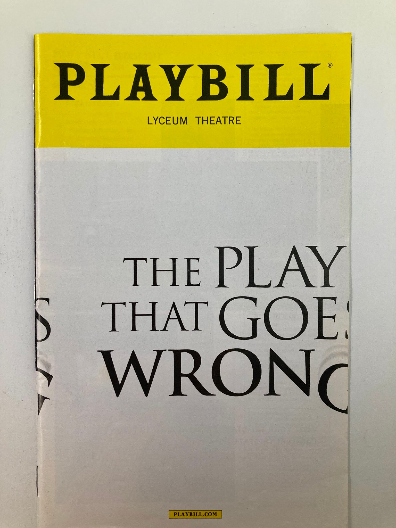 2017 Playbill Lyceum Theatre Rob Falconer in The Play That Goes Wrong