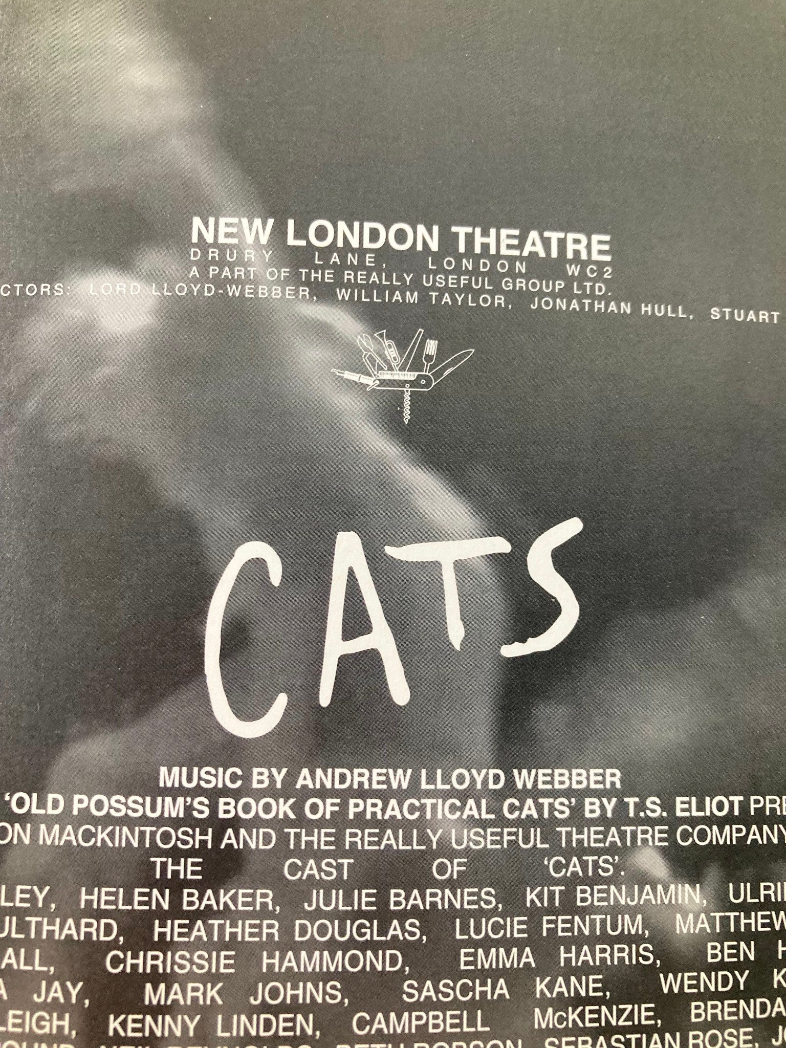 2000 Playbill New London Theatre David Ashley, Helen Baker in Cats