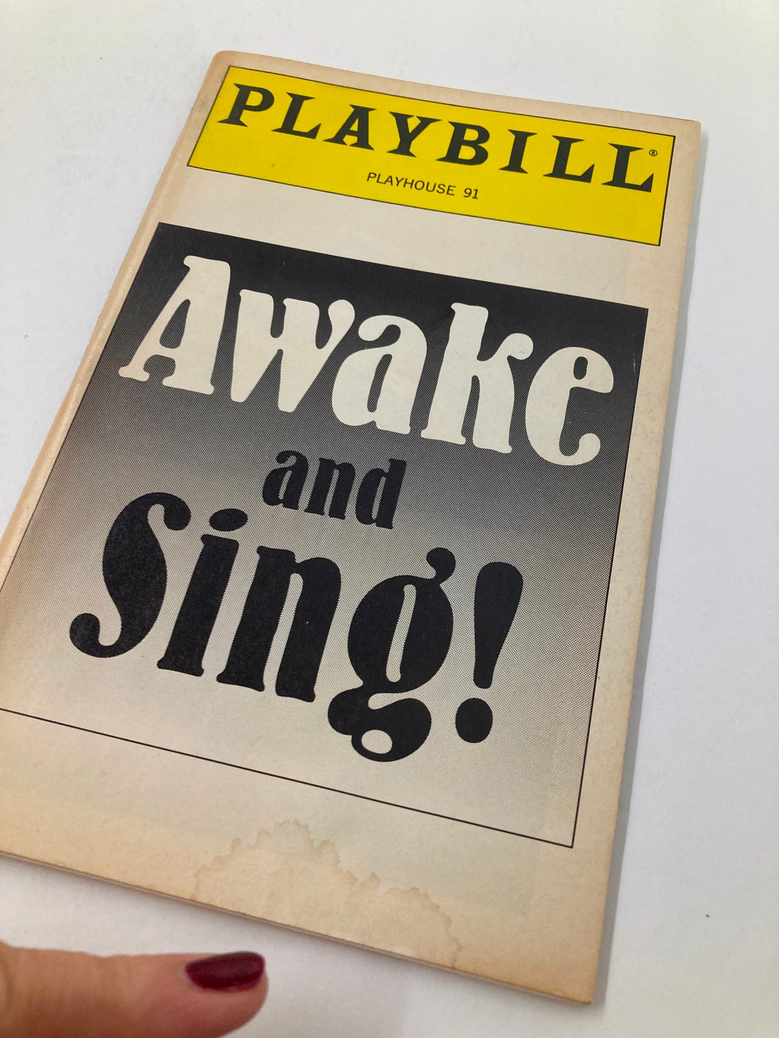 1995 Playbill Playhouse 91 Tovah Feldshuh, Stephen Lang in Awake and Sing!