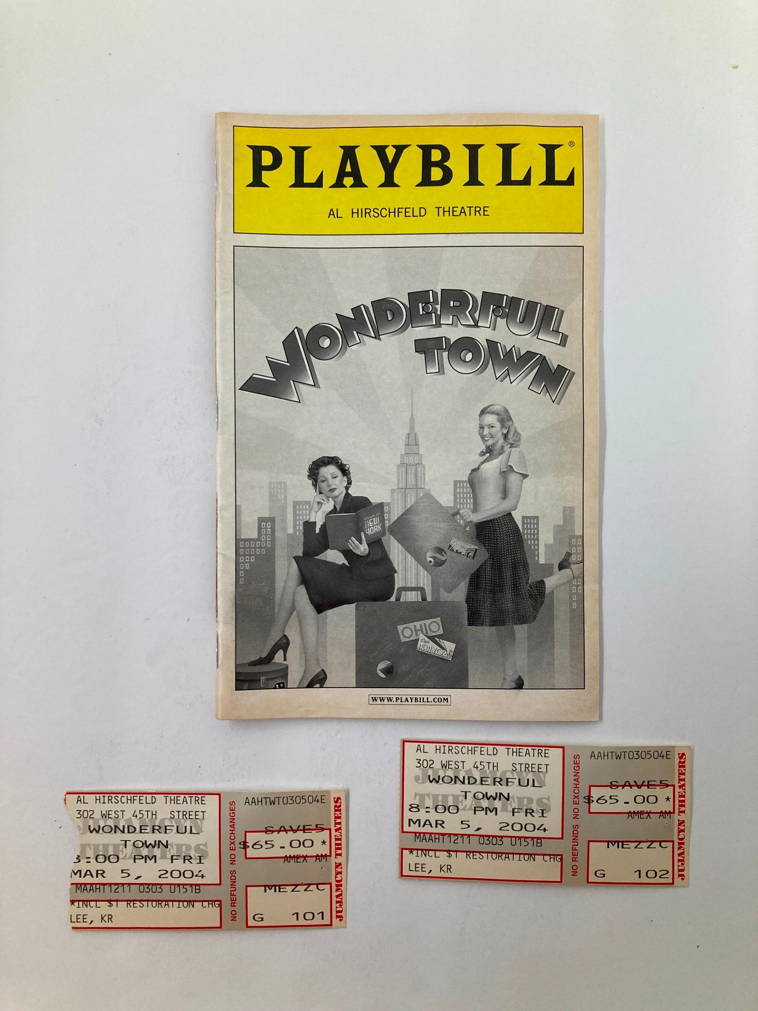 2004 Playbill Al Hirschfeld Theatre Donna Murphy in Wonderful Town