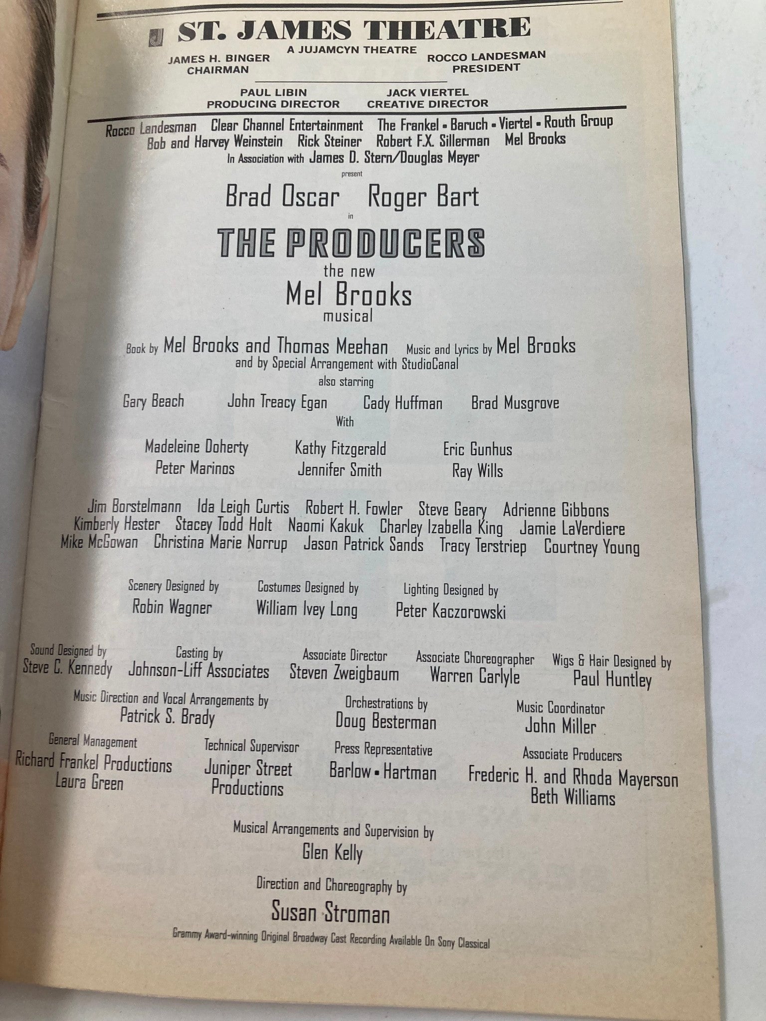 2003 Playbill St. James Theatre The Producers The New Mel Brooks