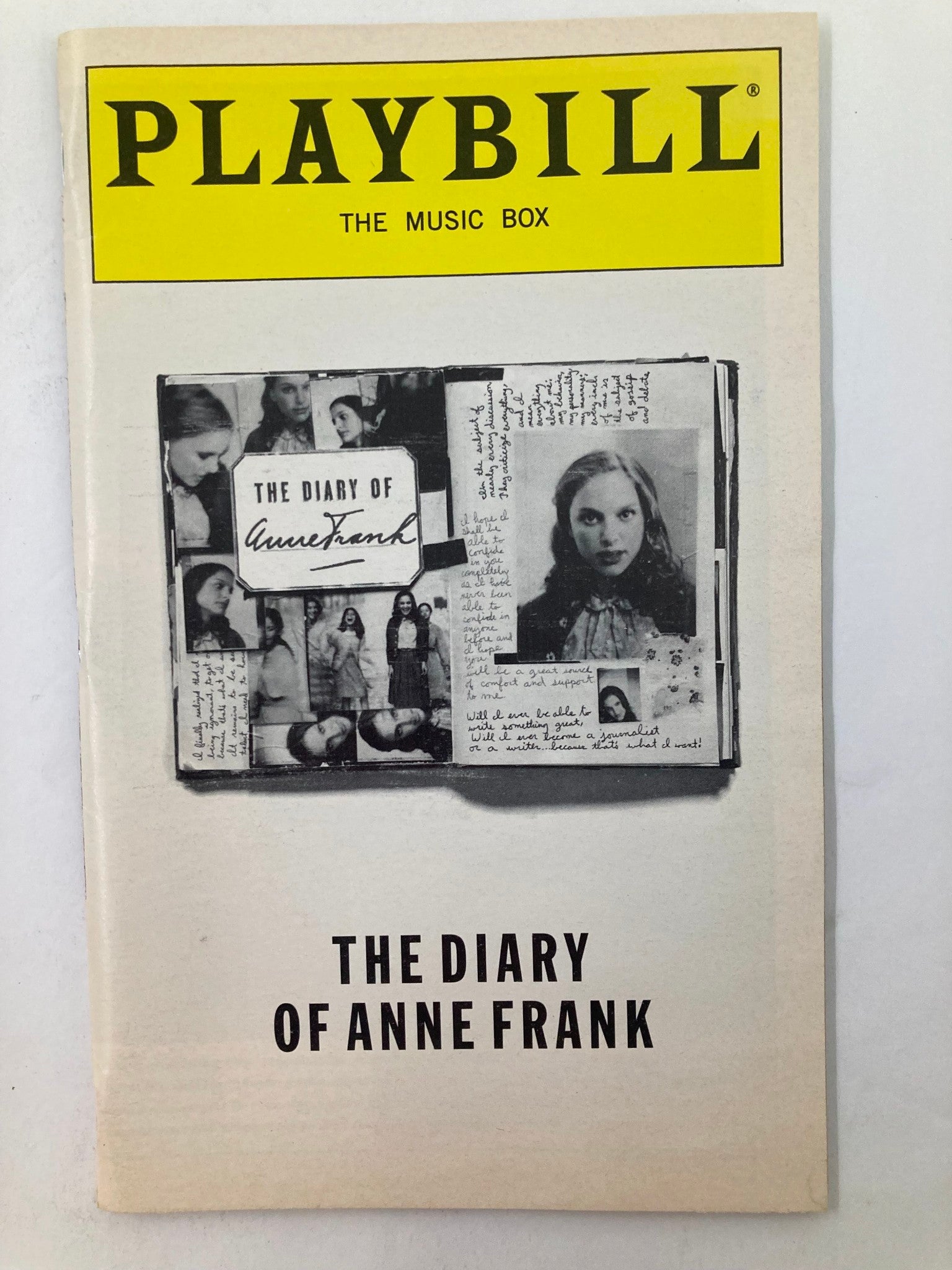 1997 Playbill The Music Box Natalie Portman in The Diary of Anne Frank