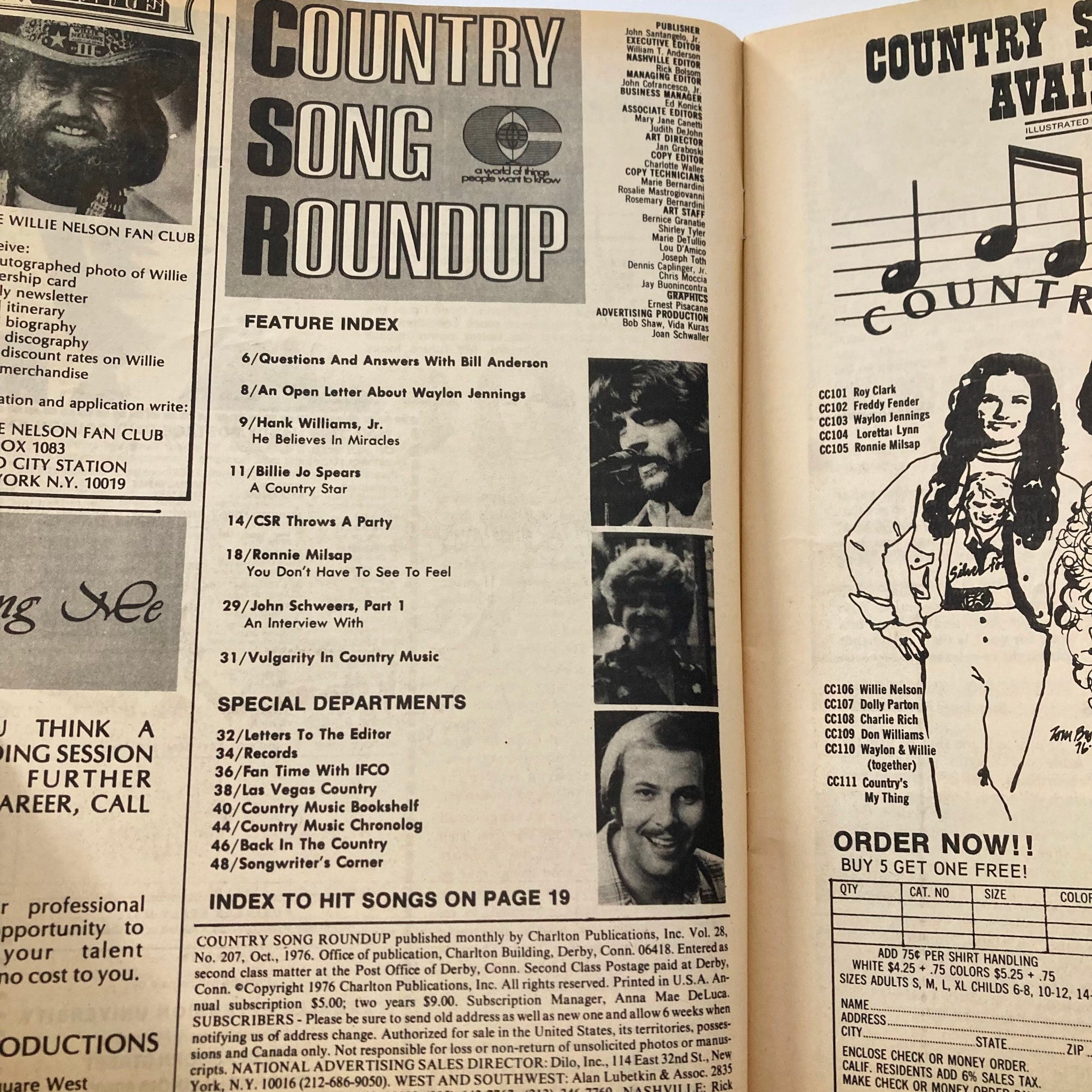 VTG Country Song Roundup Magazine October 1976 Billie Jo Spears & Ronnie Mislap