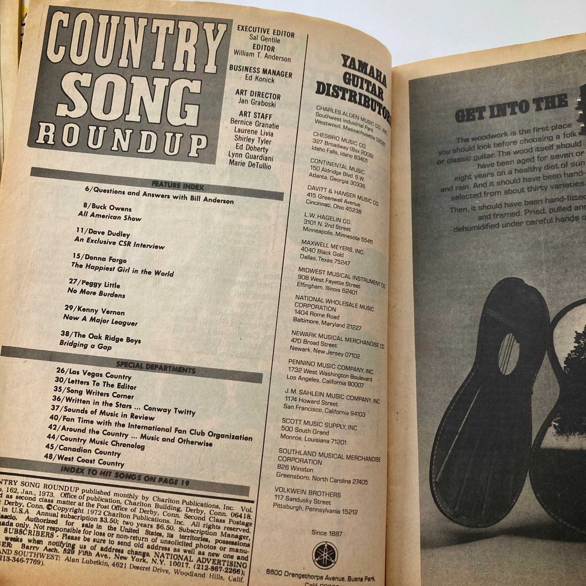 VTG Country Song Roundup Magazine January 1973 Buck Owens and Susan Raye