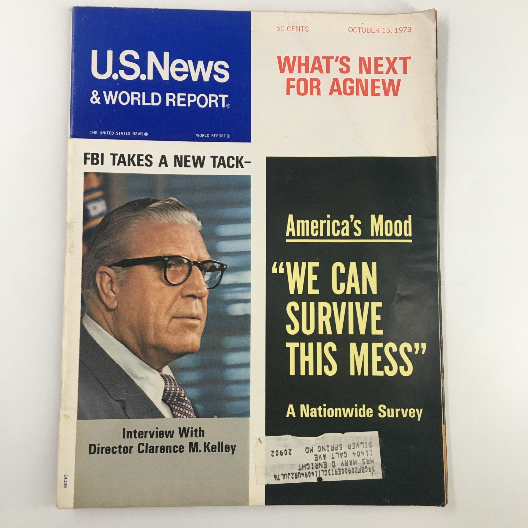 US News & World Report Magazine October 15 1973 Clarence M. Kelley Interview