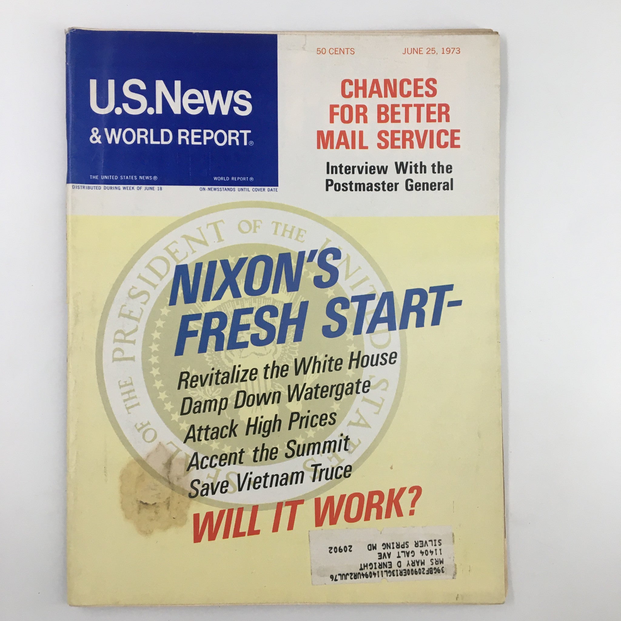 US News & World Report Magazine June 25 1973 Richard Nixon's Fresh Start