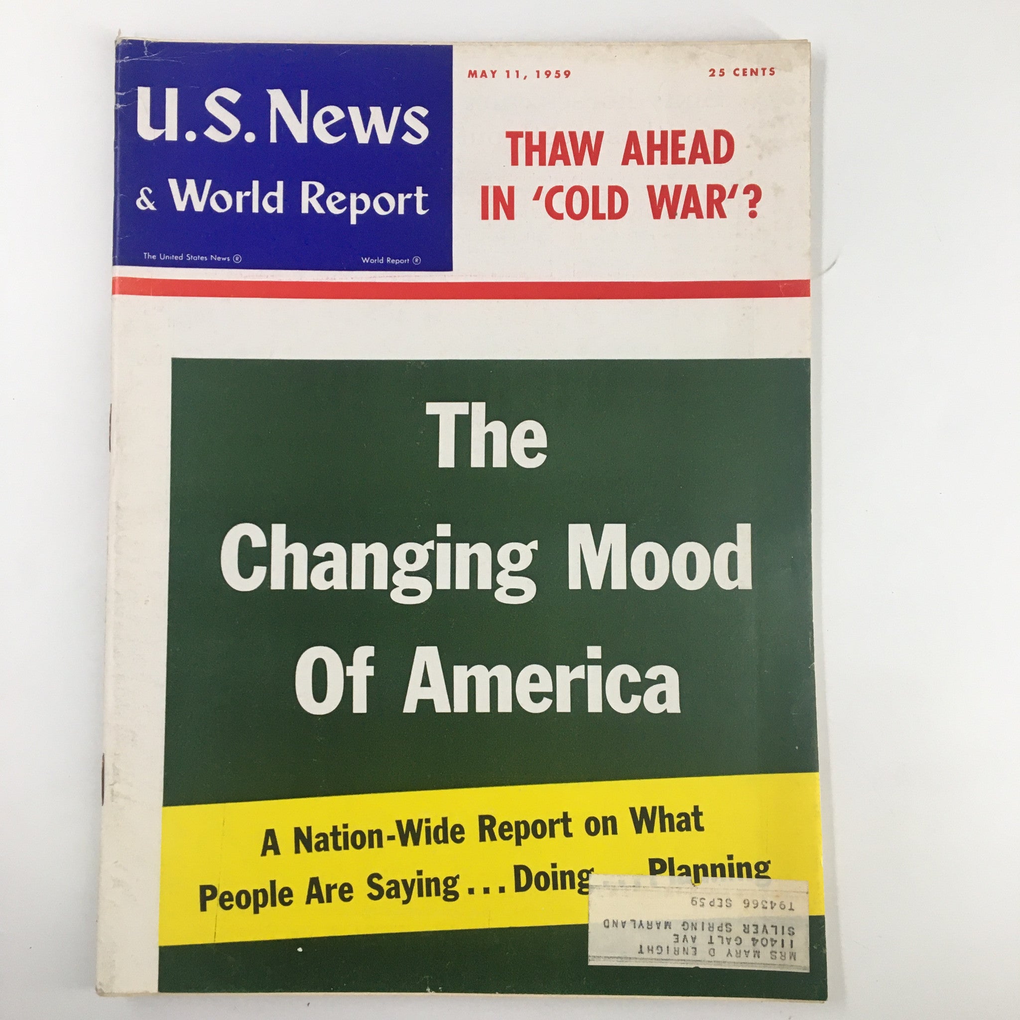 US News & World Report Magazine May 11 1959 Thaw Ahead in 'Cold War'