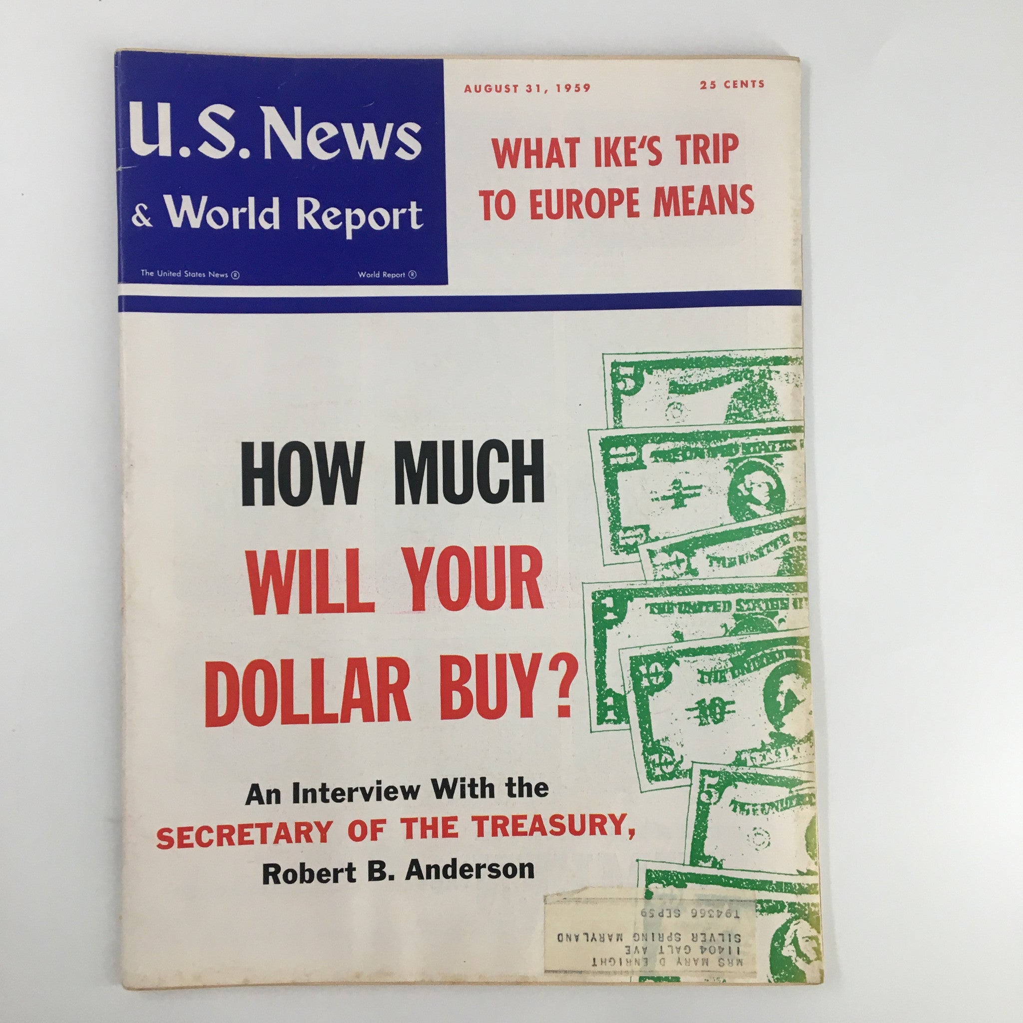 US News & World Report Magazine August 31 1959 How Much Will Your Dollar Buy?