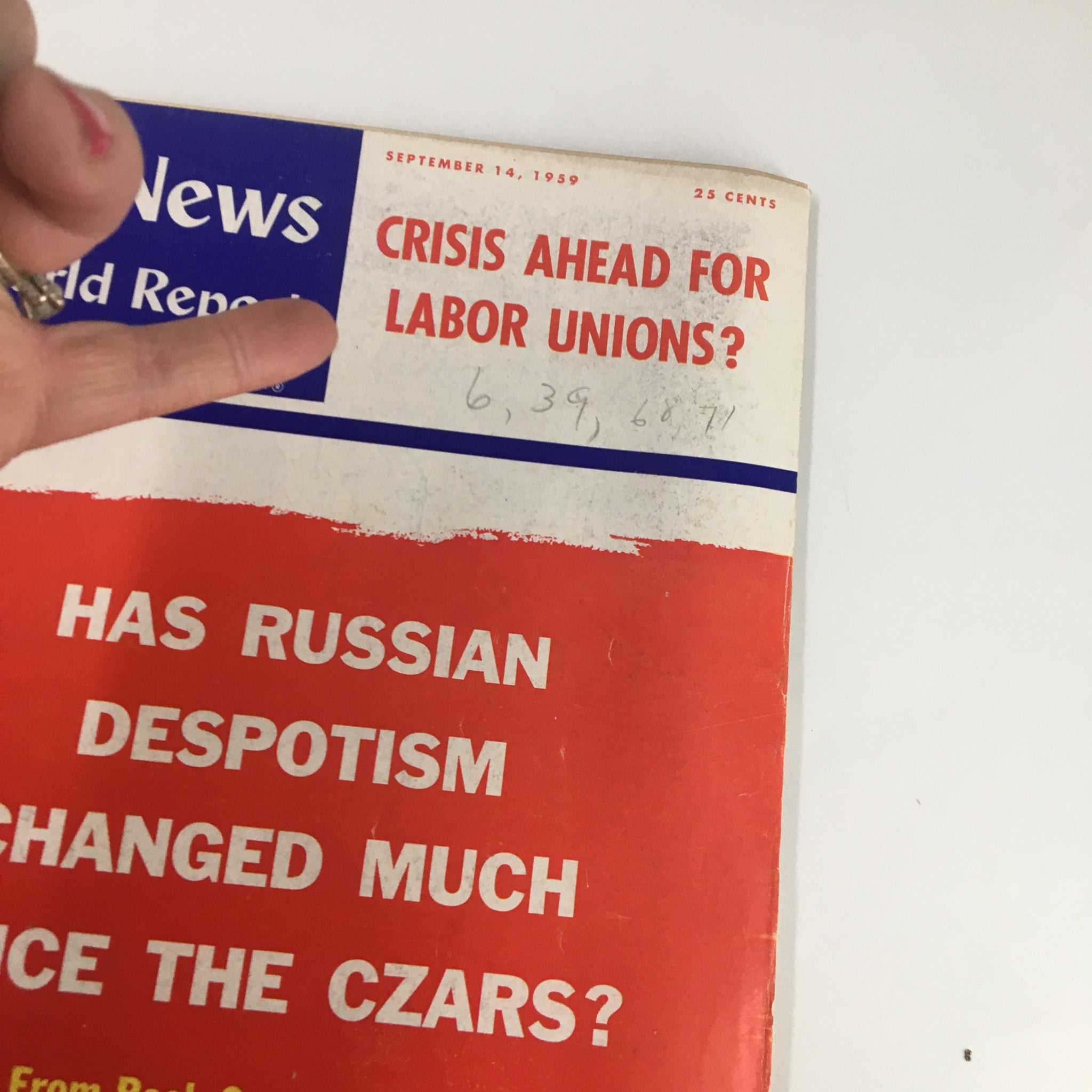 US News & World Report Magazine September 14 1959 Crisis Ahead for Labor Unions