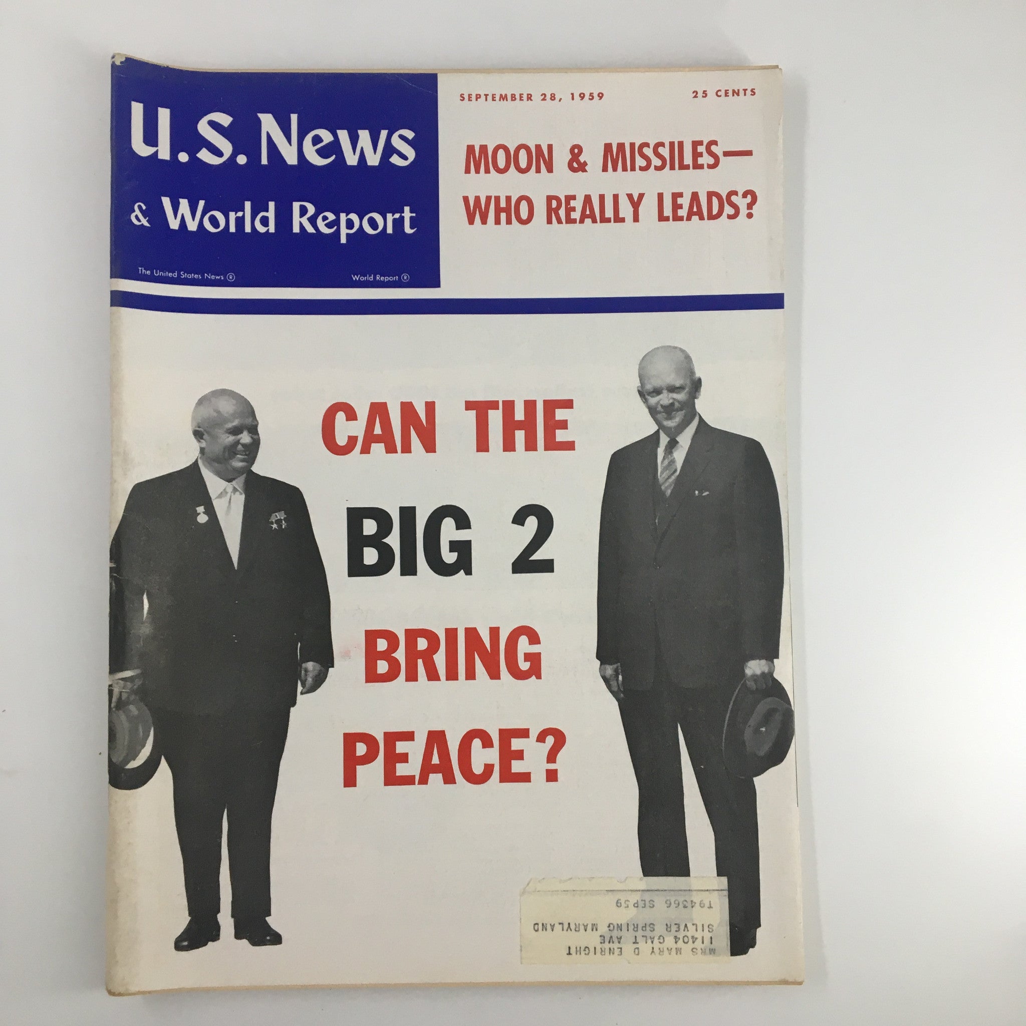 US News & World Report Magazine September 28 1959 Dwight "Ike" Eisenhower