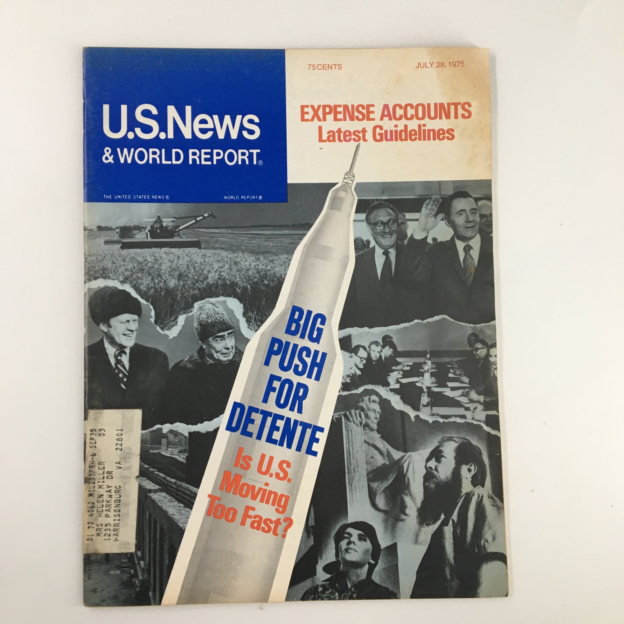 US News & World Report Magazine July 28 1975 Big Push for Detente US Moving Fast