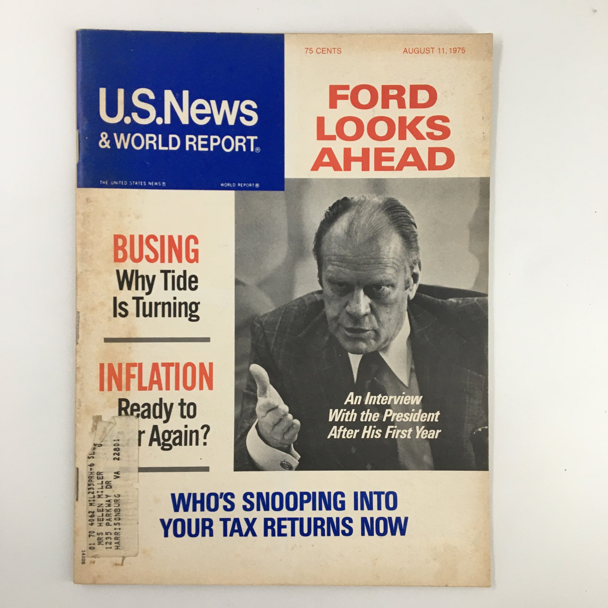 US News & World Report Magazine August 11 1975 Gerald Ford Looks Ahead