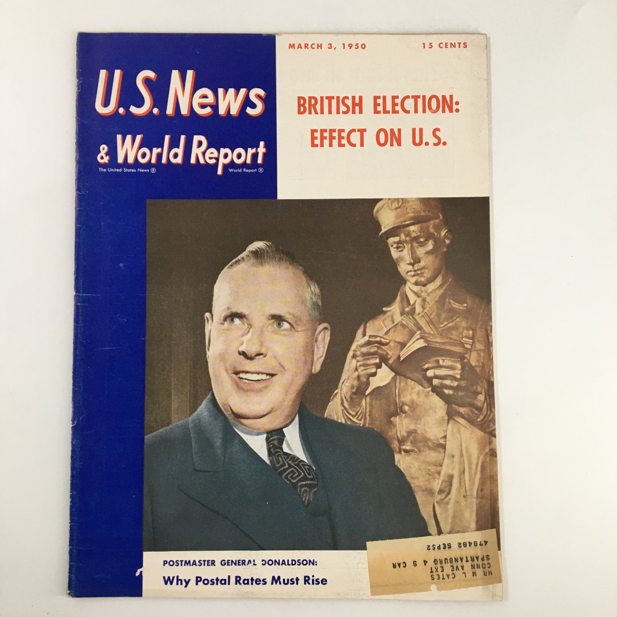 US News & World Report Magazine March 3 1950 Postmaster General Donaldson