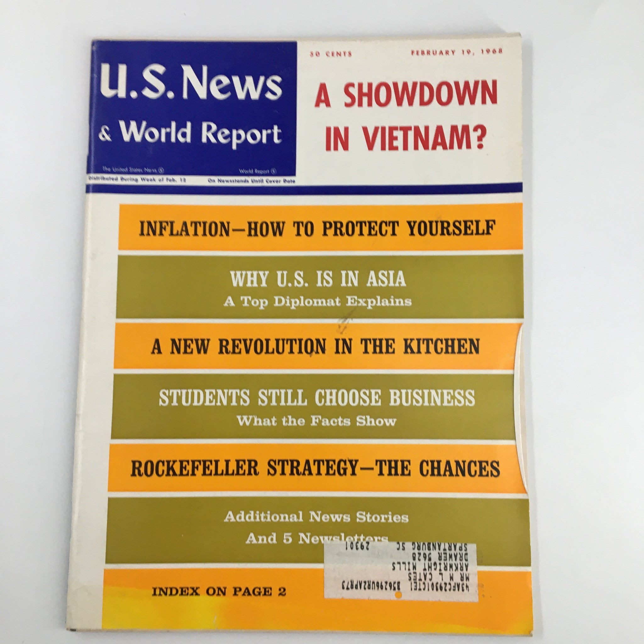 US News & World Report Magazine February 19 1968 Rockefeller Strategies Chances