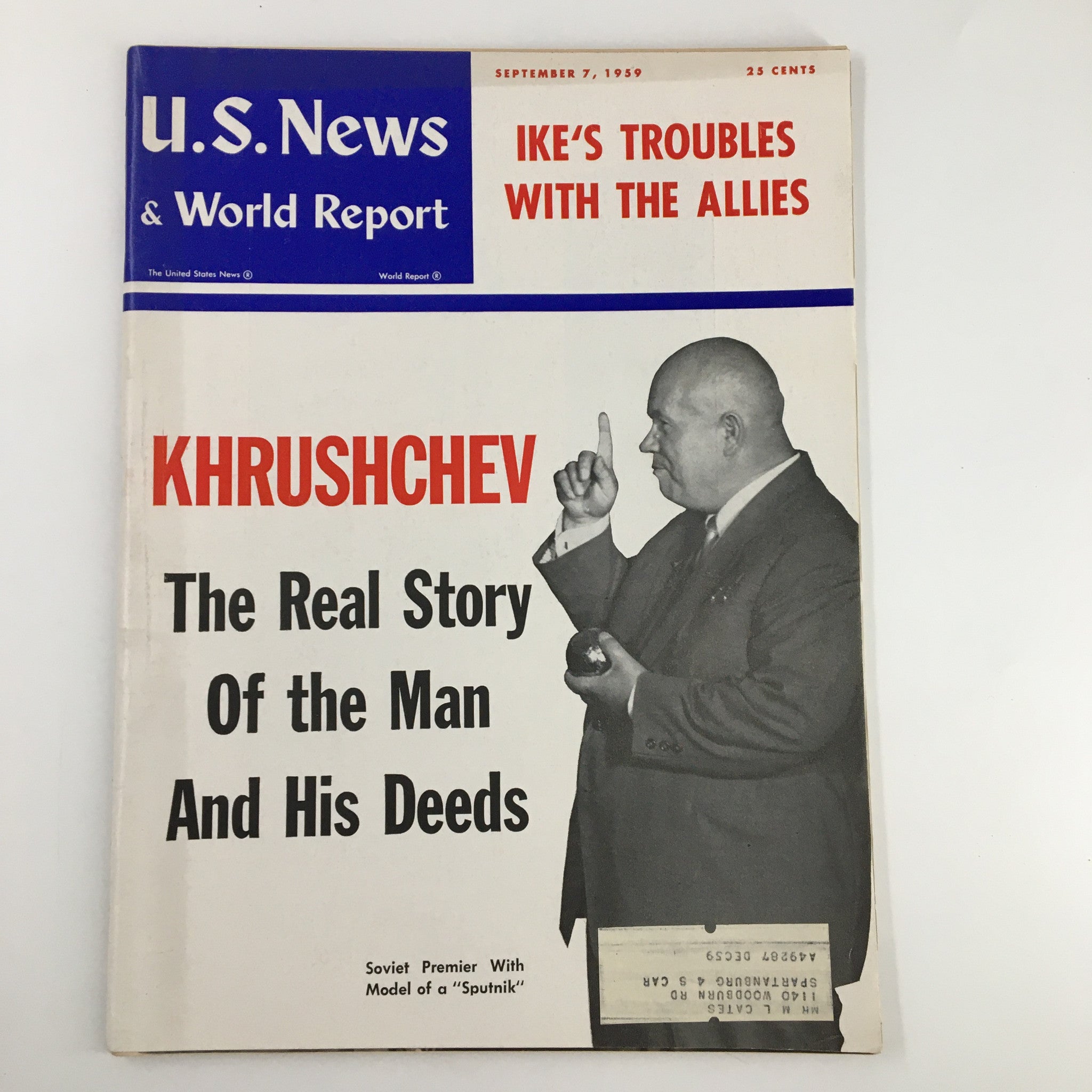 US News & World Report Magazine September 7 1959 Ike's Troubles with the Allies