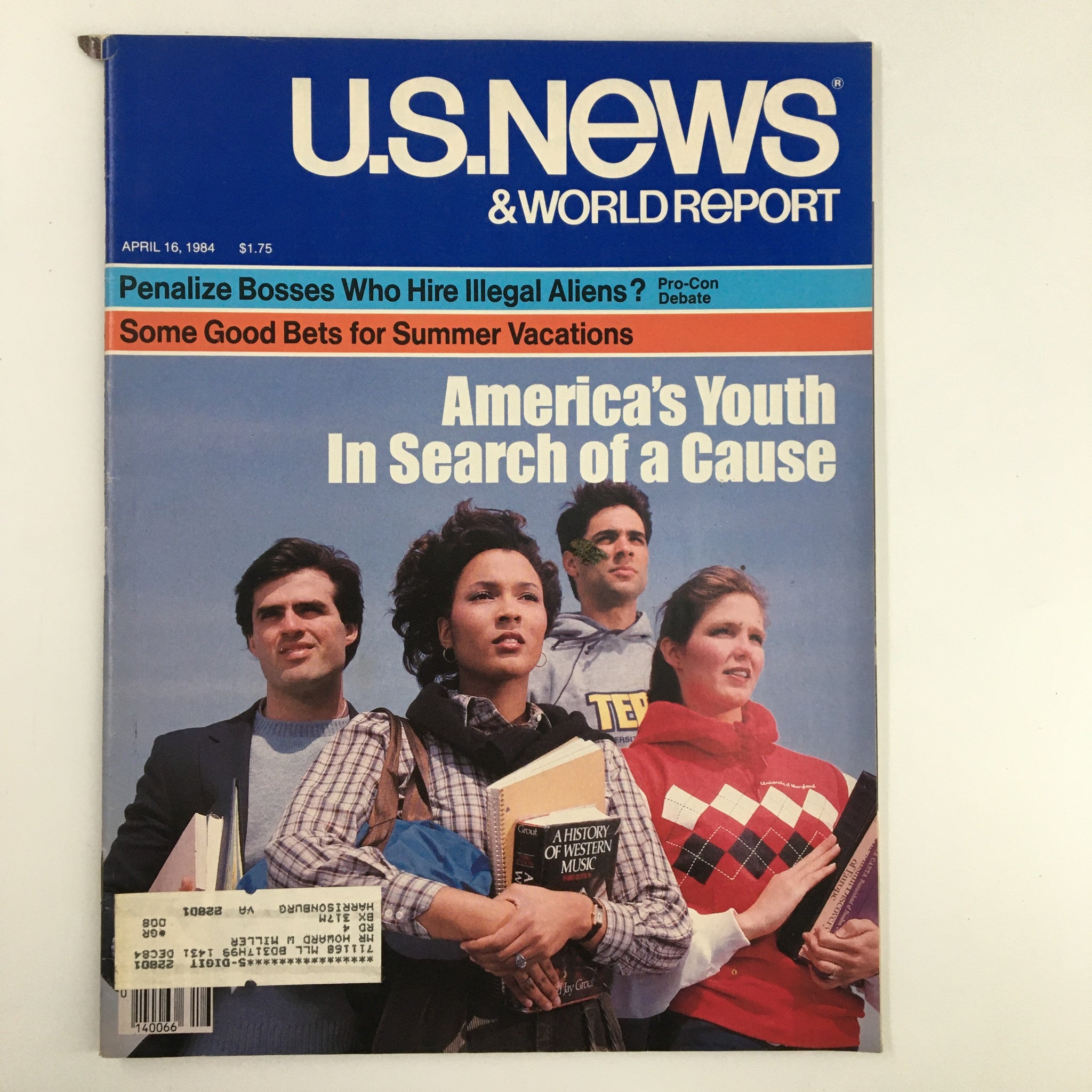 US News & World Report Magazine April 16 1984 America's Youth Search for A Cause