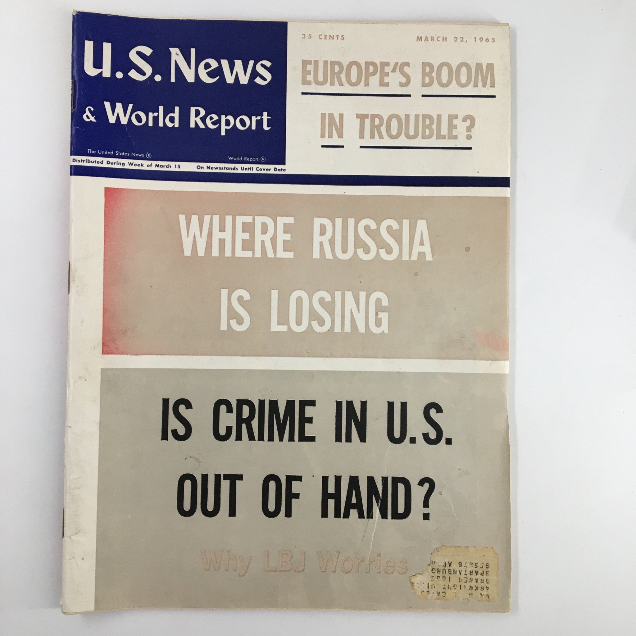 US News & World Report Magazine March 22 1965 Where Russia is Losing