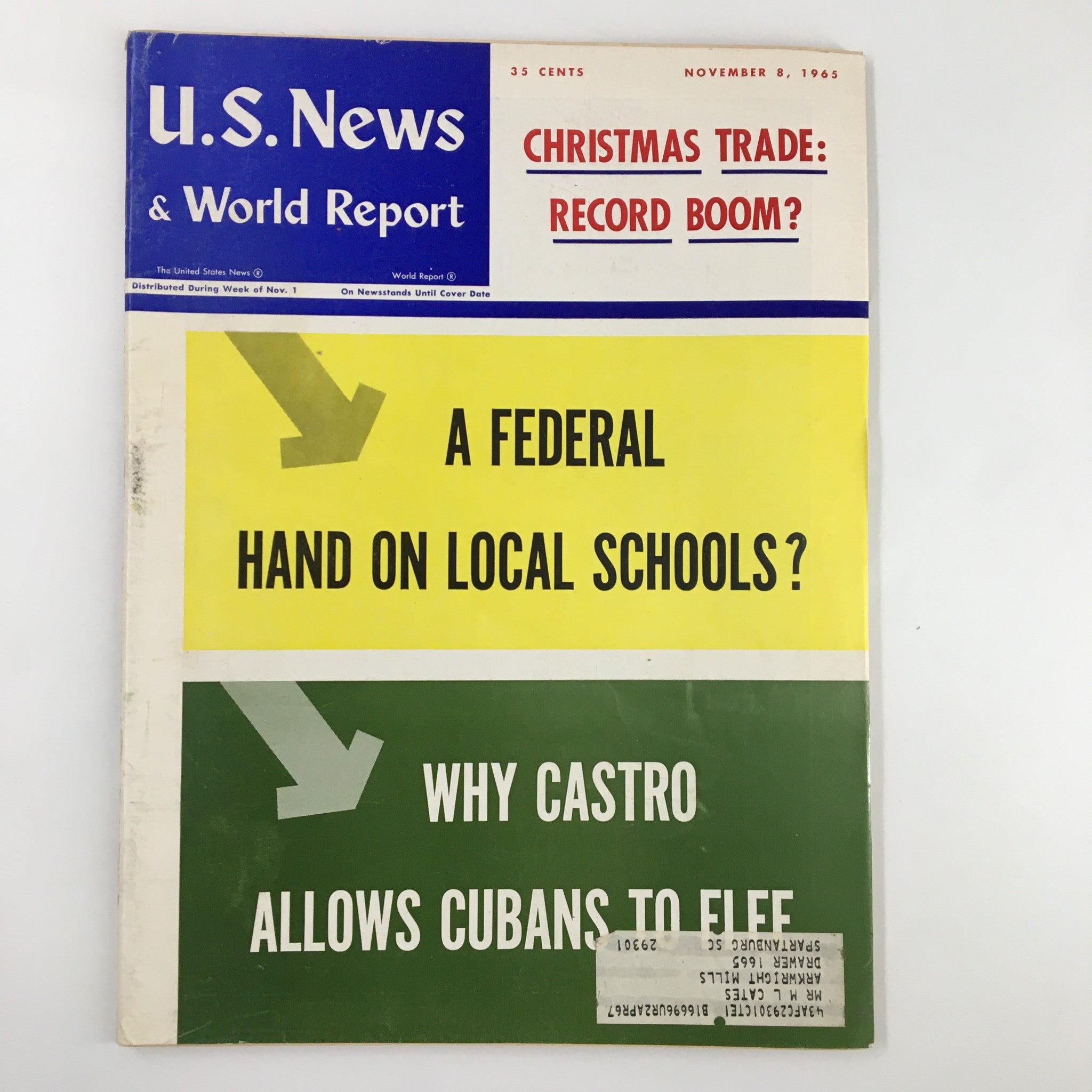 US News & World Report Magazine November 8 1965 Christmas Trade A Record Boom?